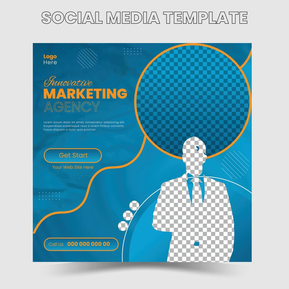 Creative digital marketing social media post template design, corporate layout vector