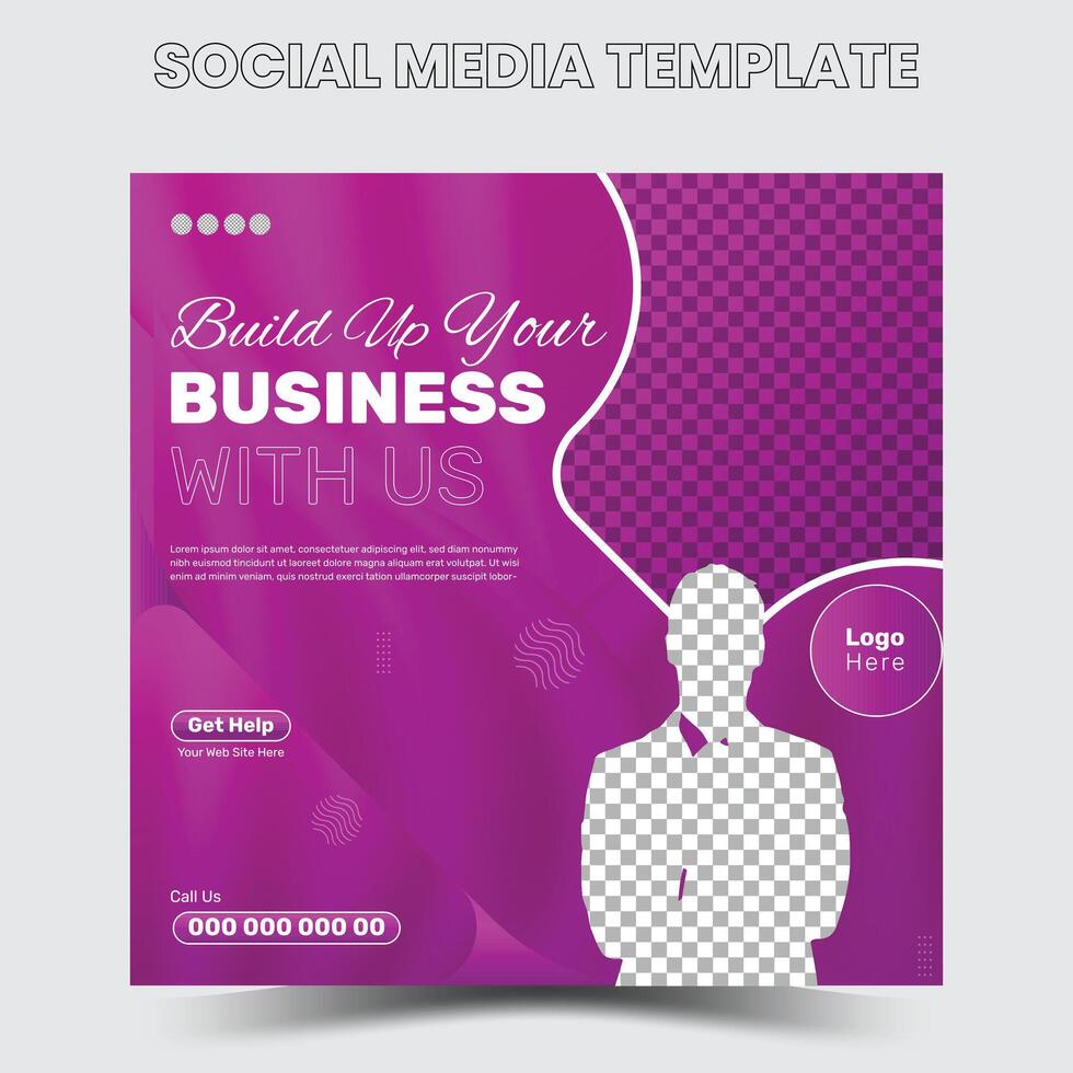 Digital marketing agency social media post and web banner template vector