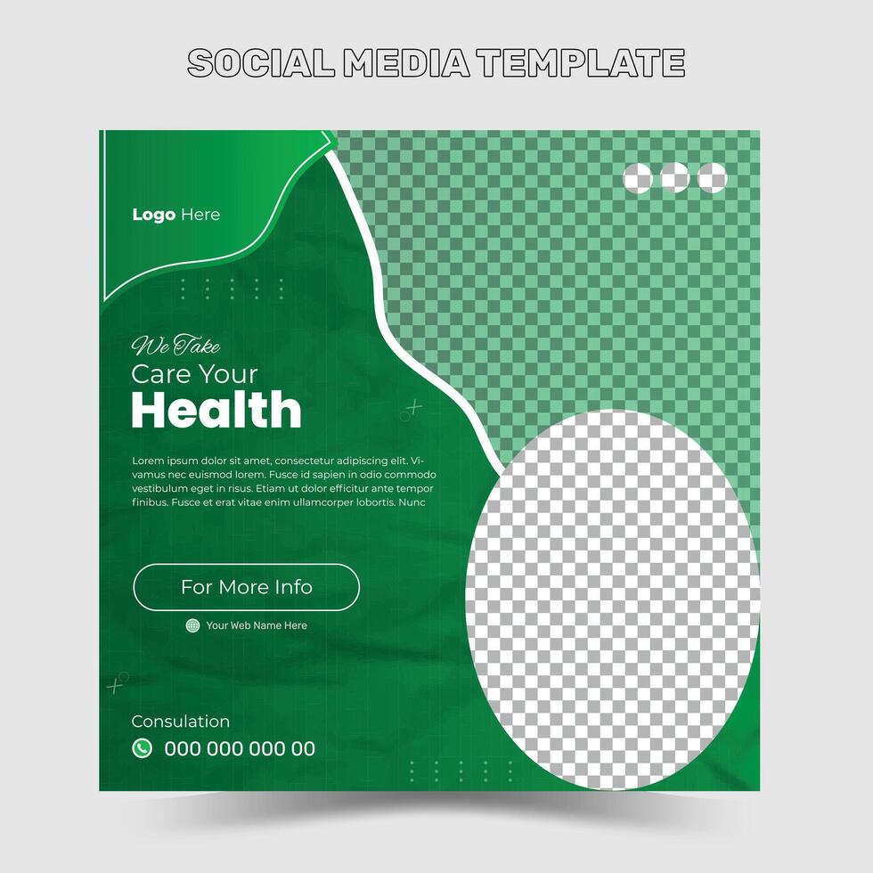 Medical and healthcare social media post template. health doctor social media post banner. Medical Health banner vector