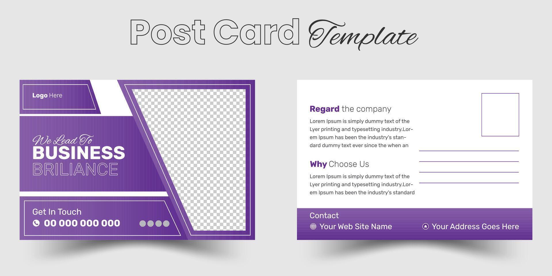 Corporate postcard template design. Print Ready Corporate Professional Business Postcard Design, Event Card Design vector