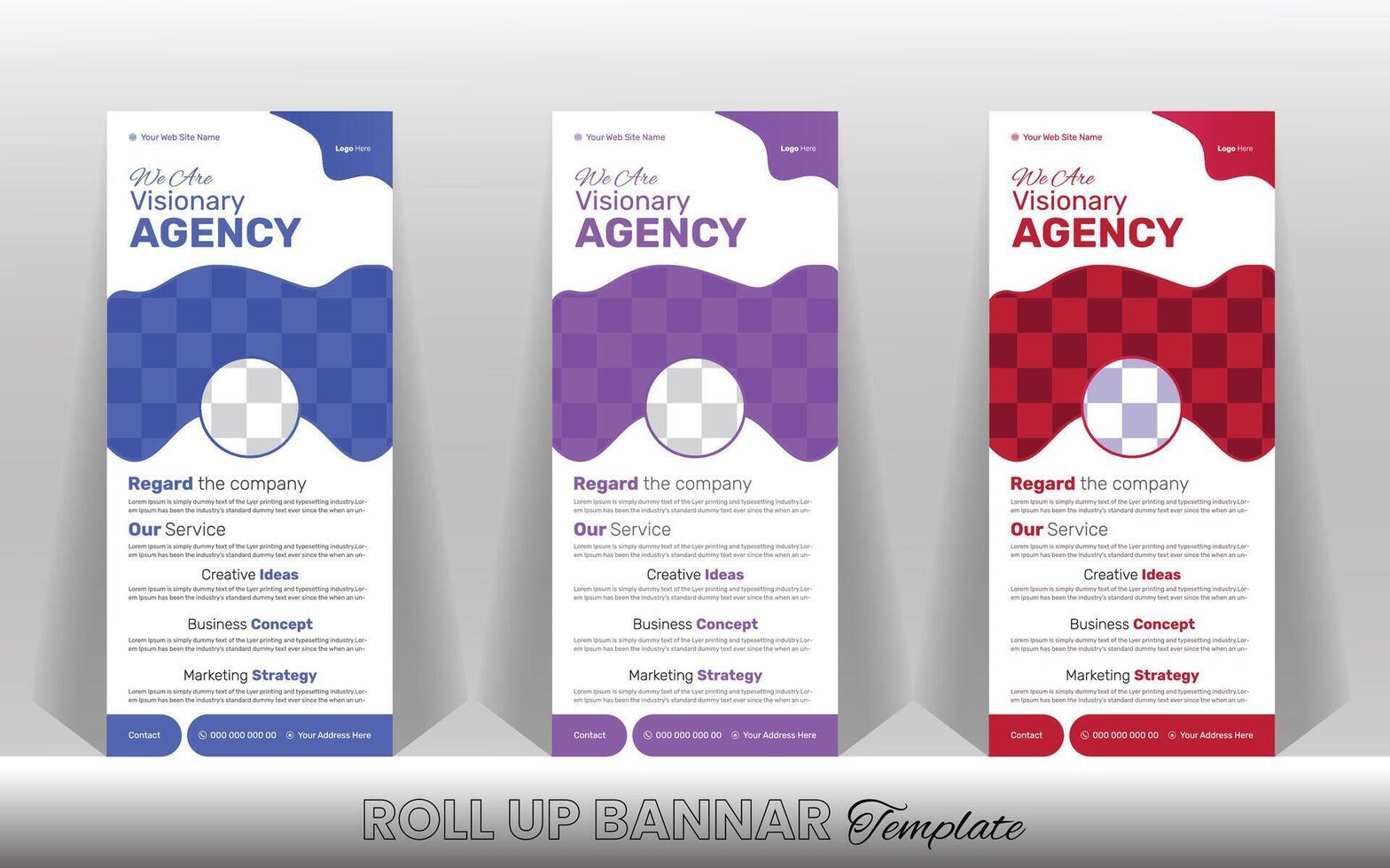 creative professional roll up banner design template vector