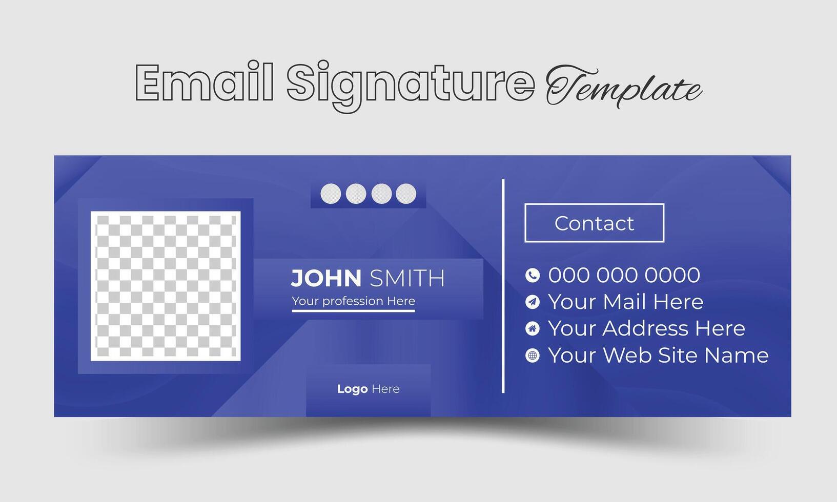 Corporate Modern Email Signature Design template. Email signature template design vector