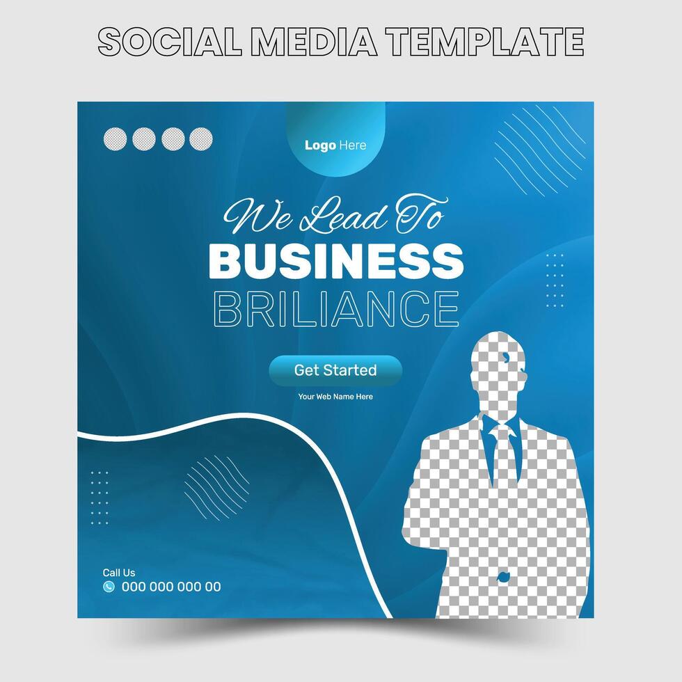 Digital business marketing banner for social media post template vector