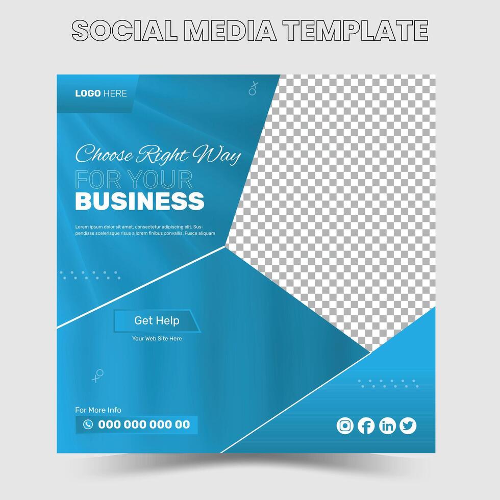Corporate marketing banner for square social media Instagram post template vector