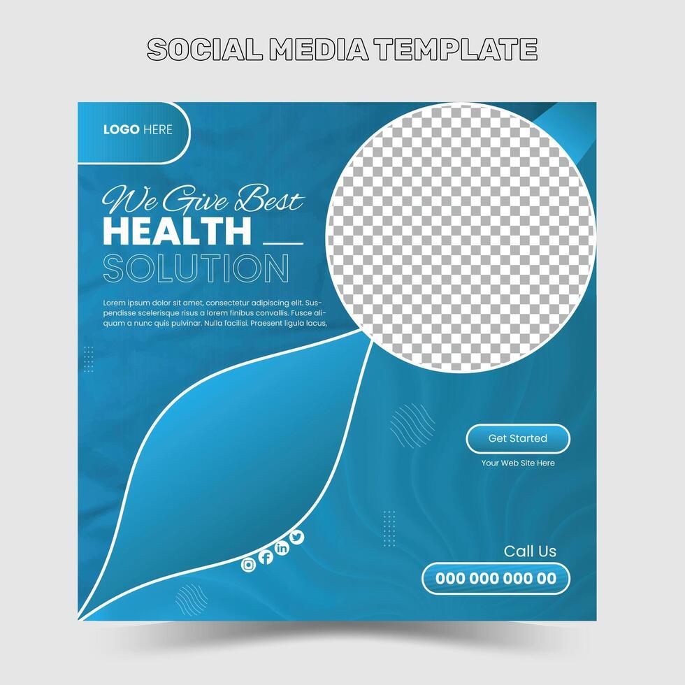 Medical Social Media Post and Flyer Templates vector