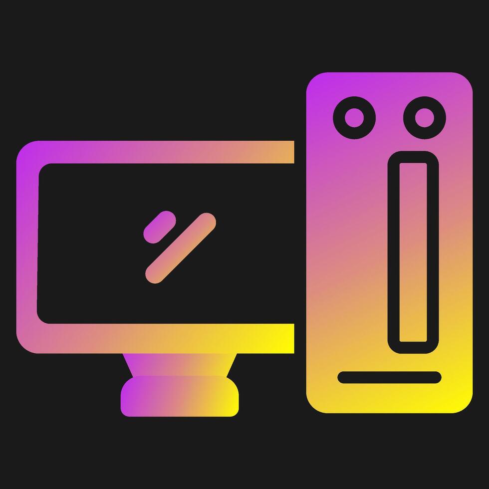 icono de vector de computadora de escritorio