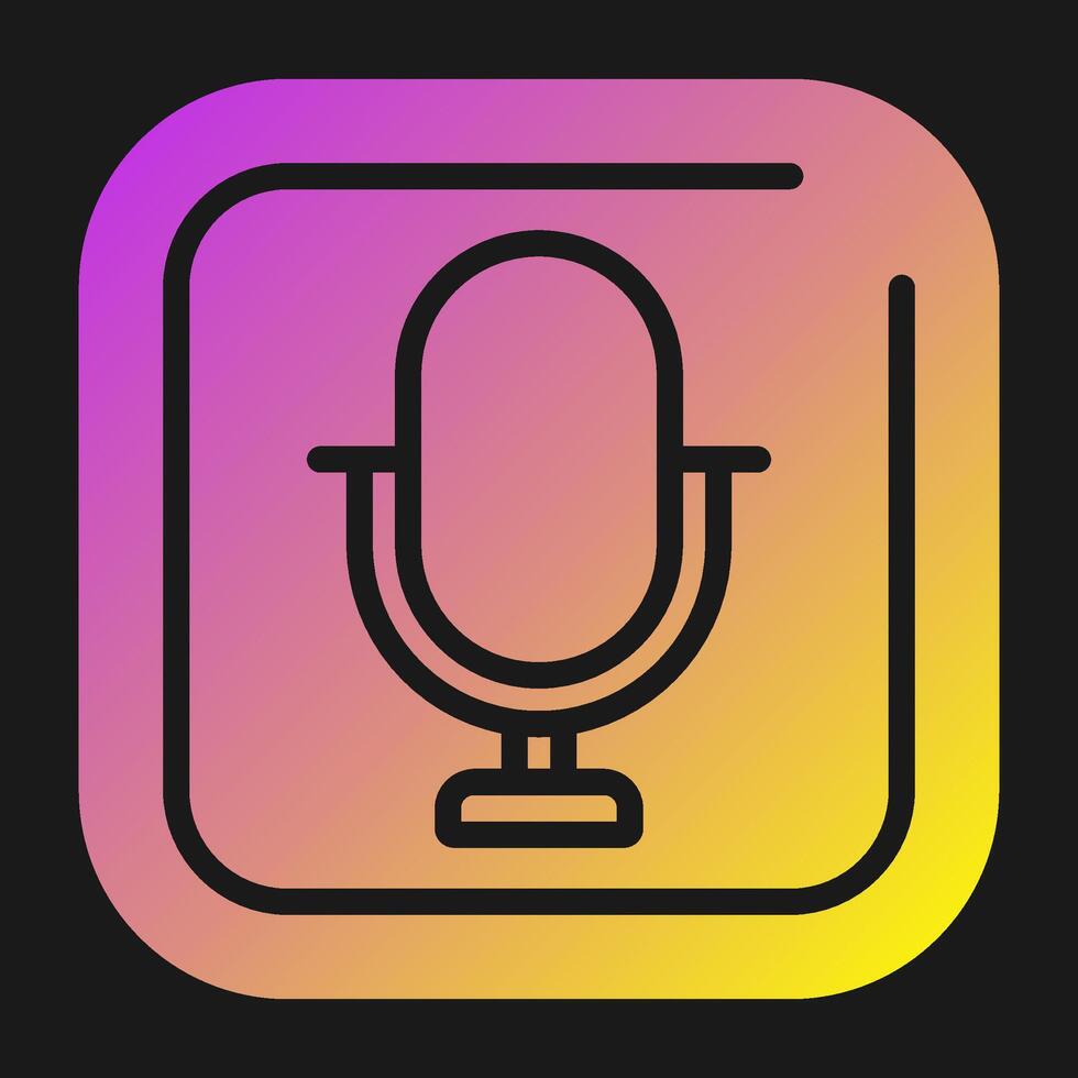 Microphone Square Vector Icon