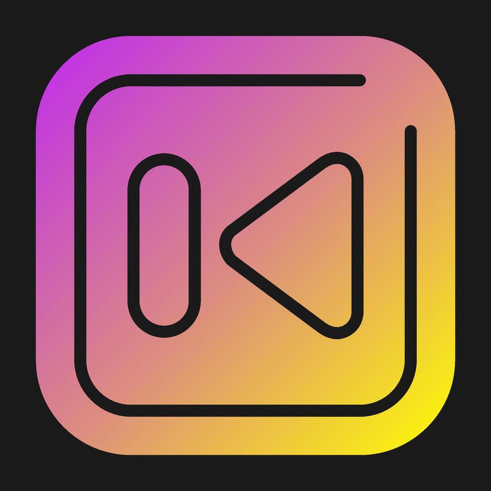 Previous Track Square Vector Icon