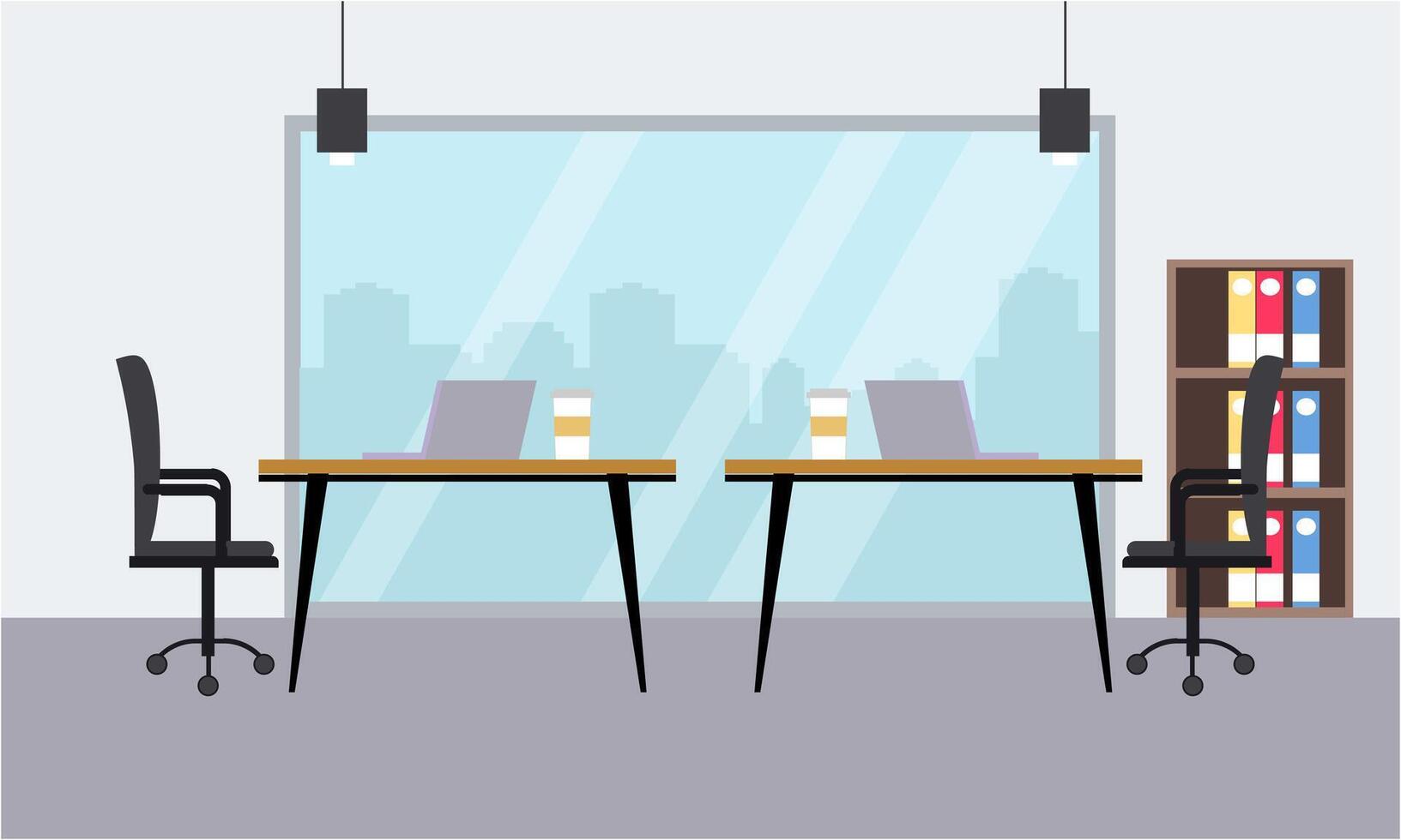 Modern coworking area office interior illustration vector