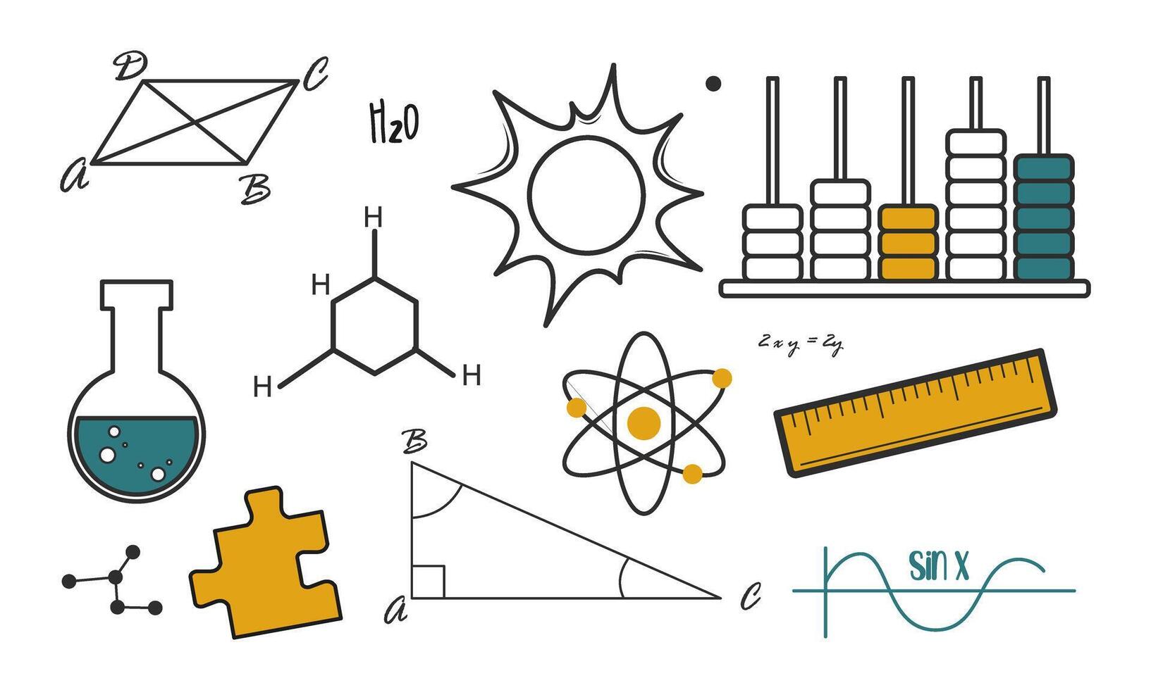 Clásico Ciencias educación antecedentes vector