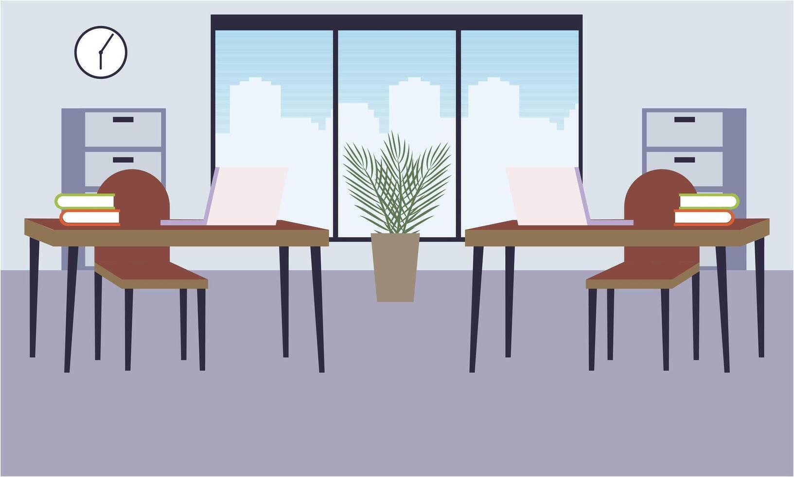 Modern coworking area office interior illustration vector
