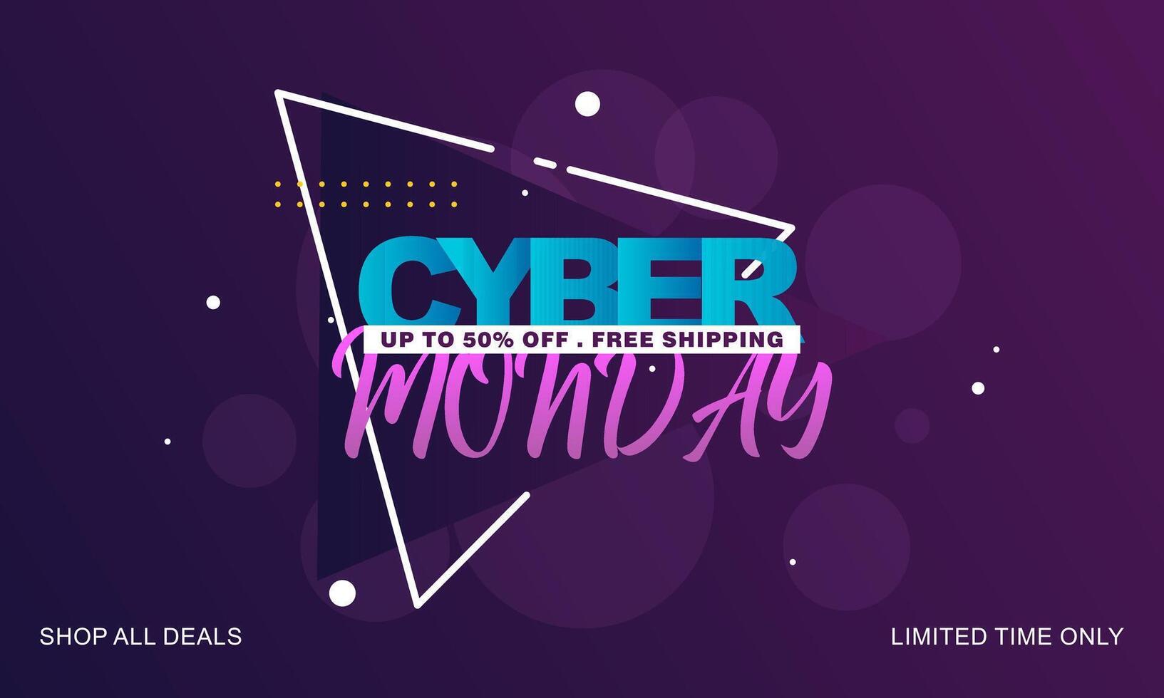 Cyber Monday sale banner template vector