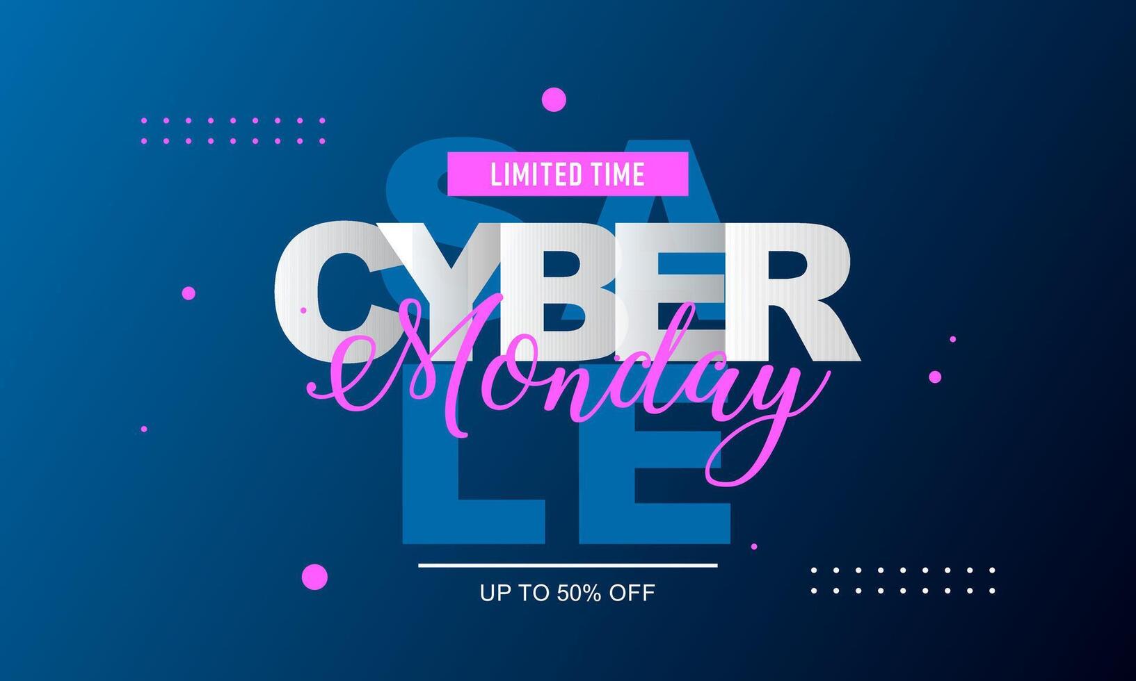 Cyber Monday sale banner template vector