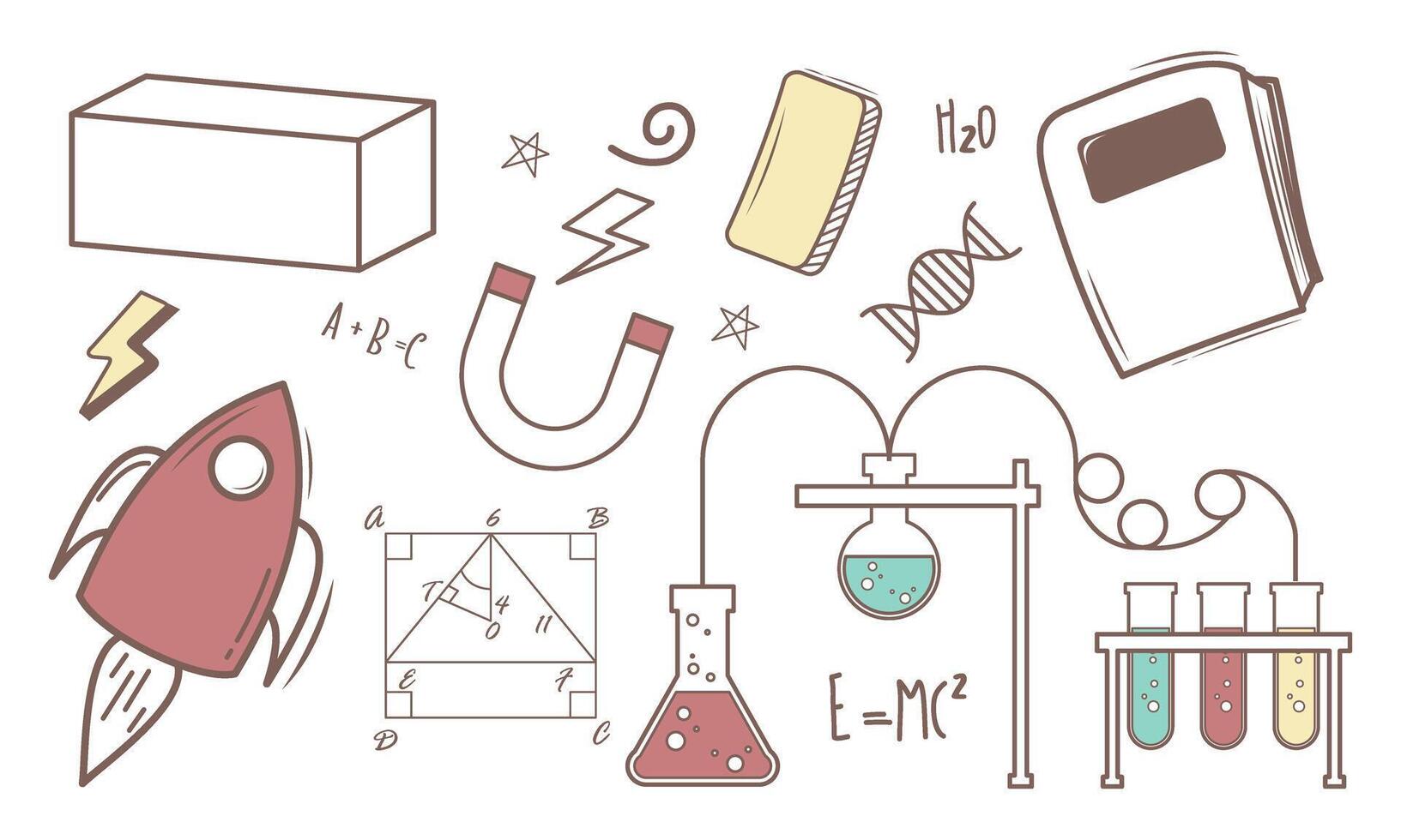 Clásico Ciencias educación antecedentes vector