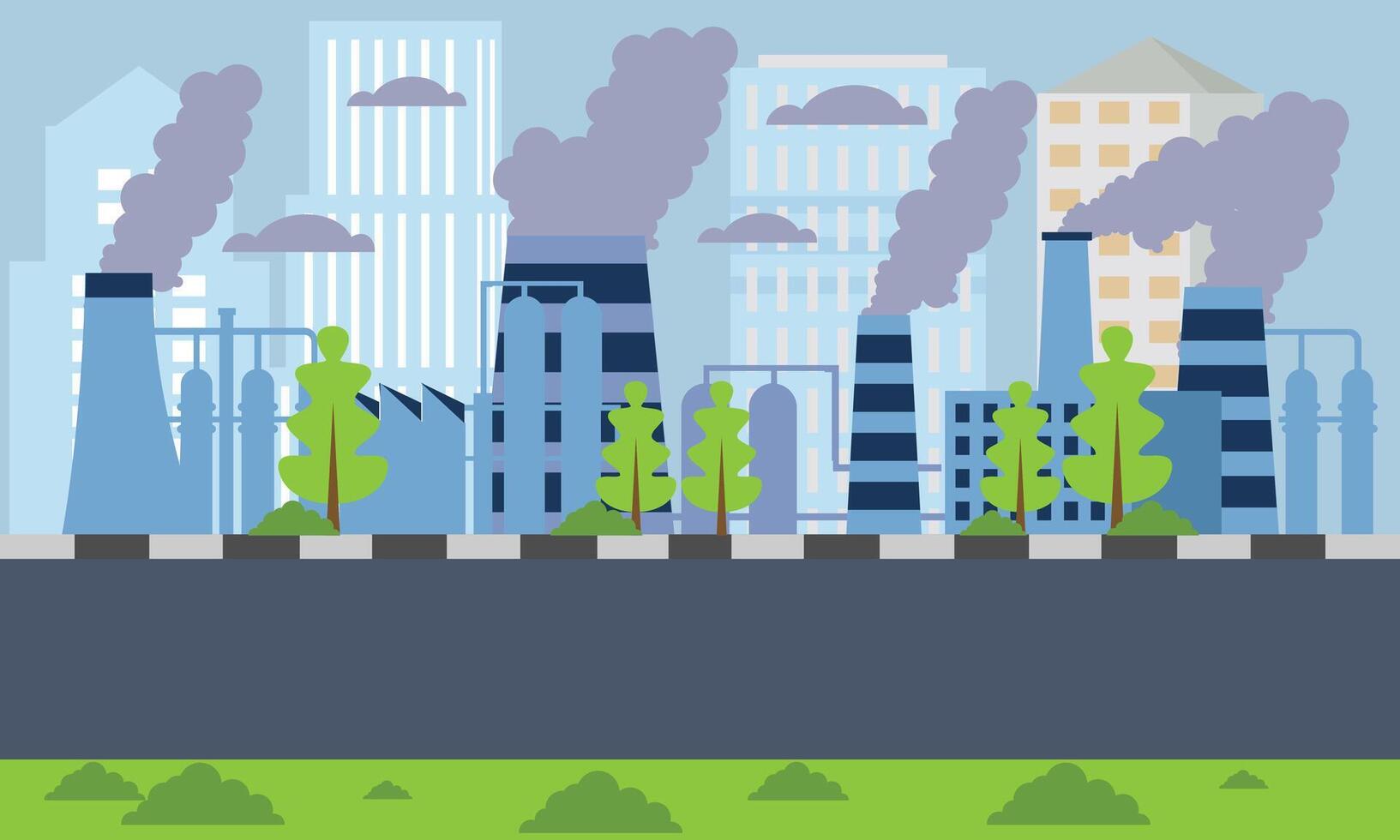 Urban landscape with factory illustration vector