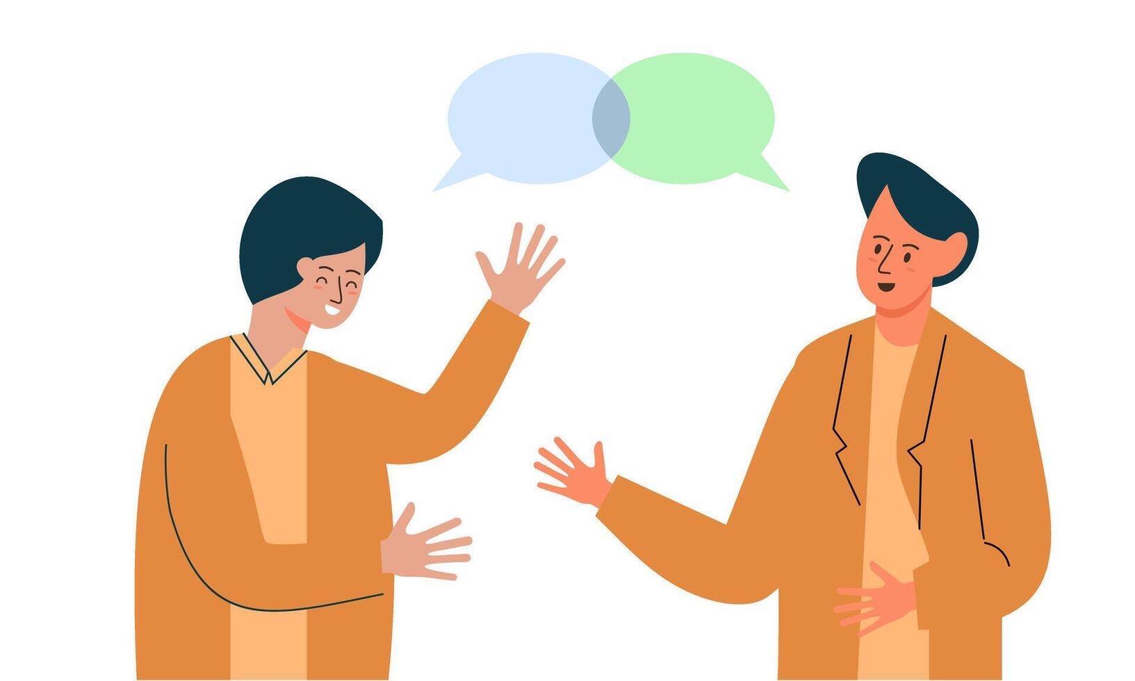 Two man talking. Meeting of friends or colleagues illustration vector