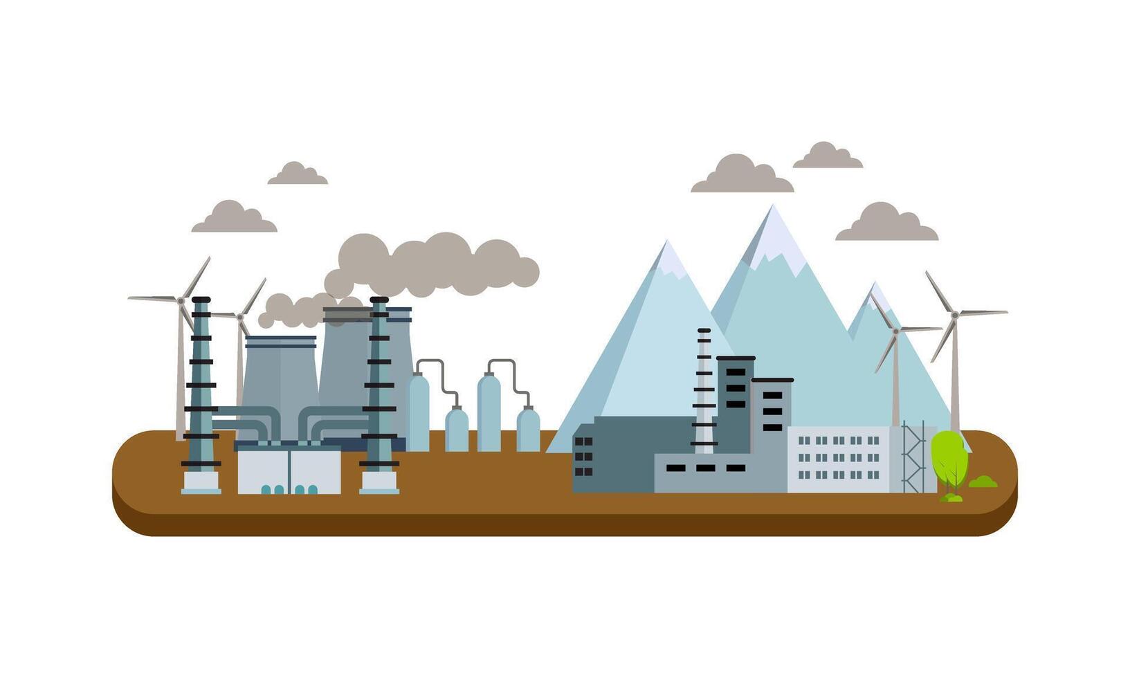 Urban landscape with factory illustration vector