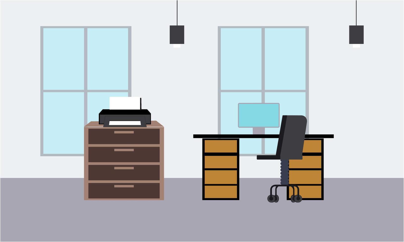 Modern coworking area office interior illustration vector