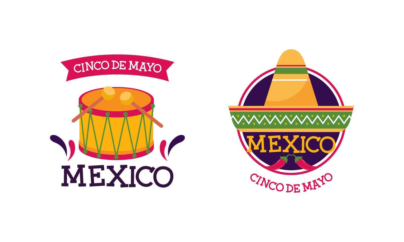 Cinco de Mayo celebration in Mexico. Mexican element collection vector
