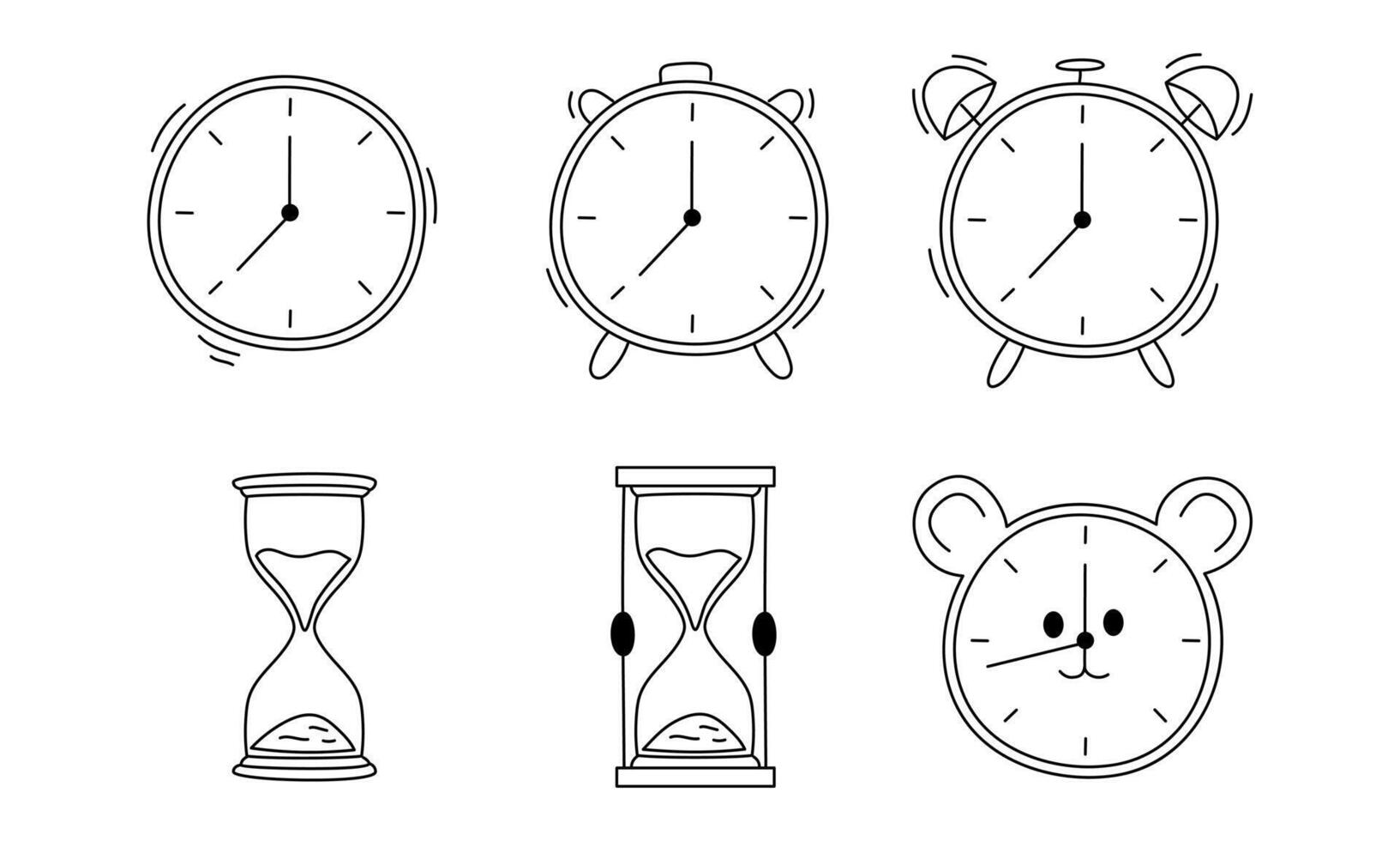 Hand drawn doodle clock on white background vector