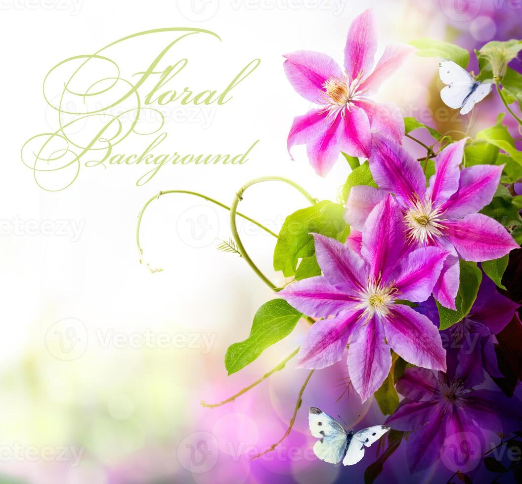 Abstract spring floral background photo