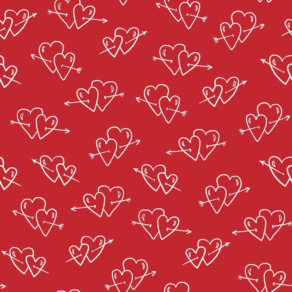 Valentine's day hearts vector seamless pattern.