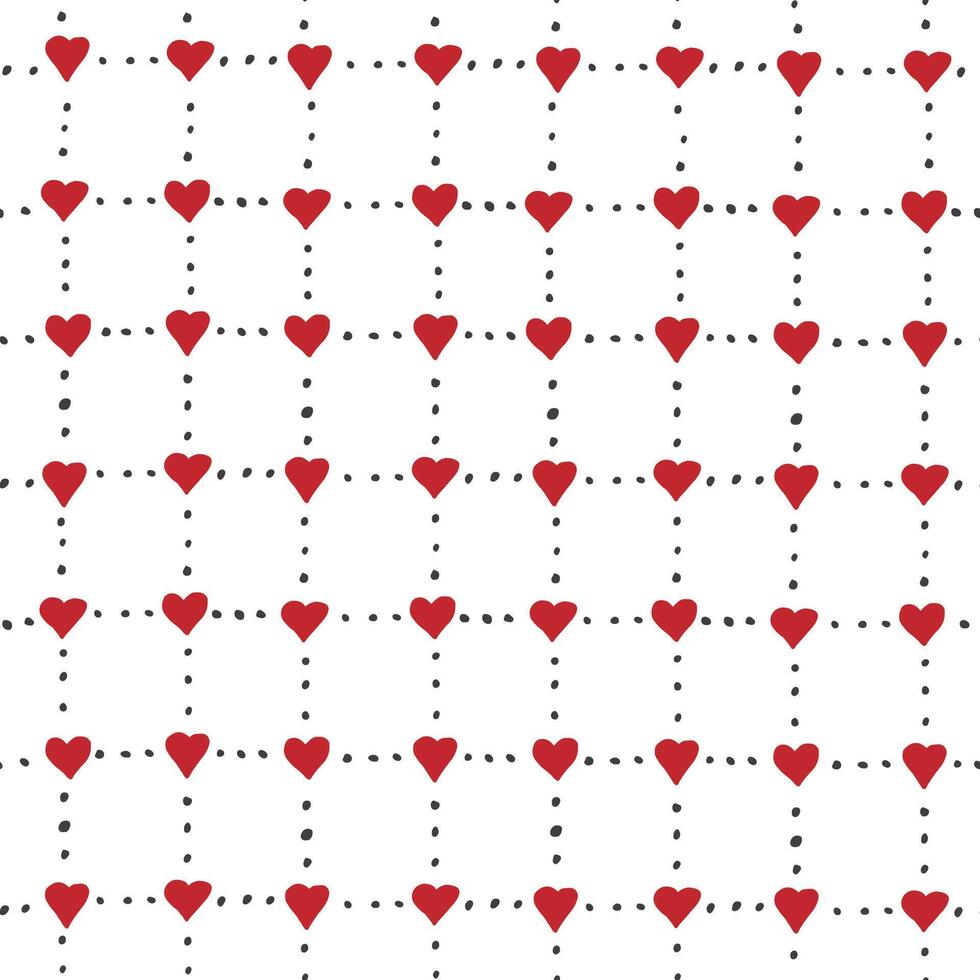 Valentine's day hearts vector seamless pattern.