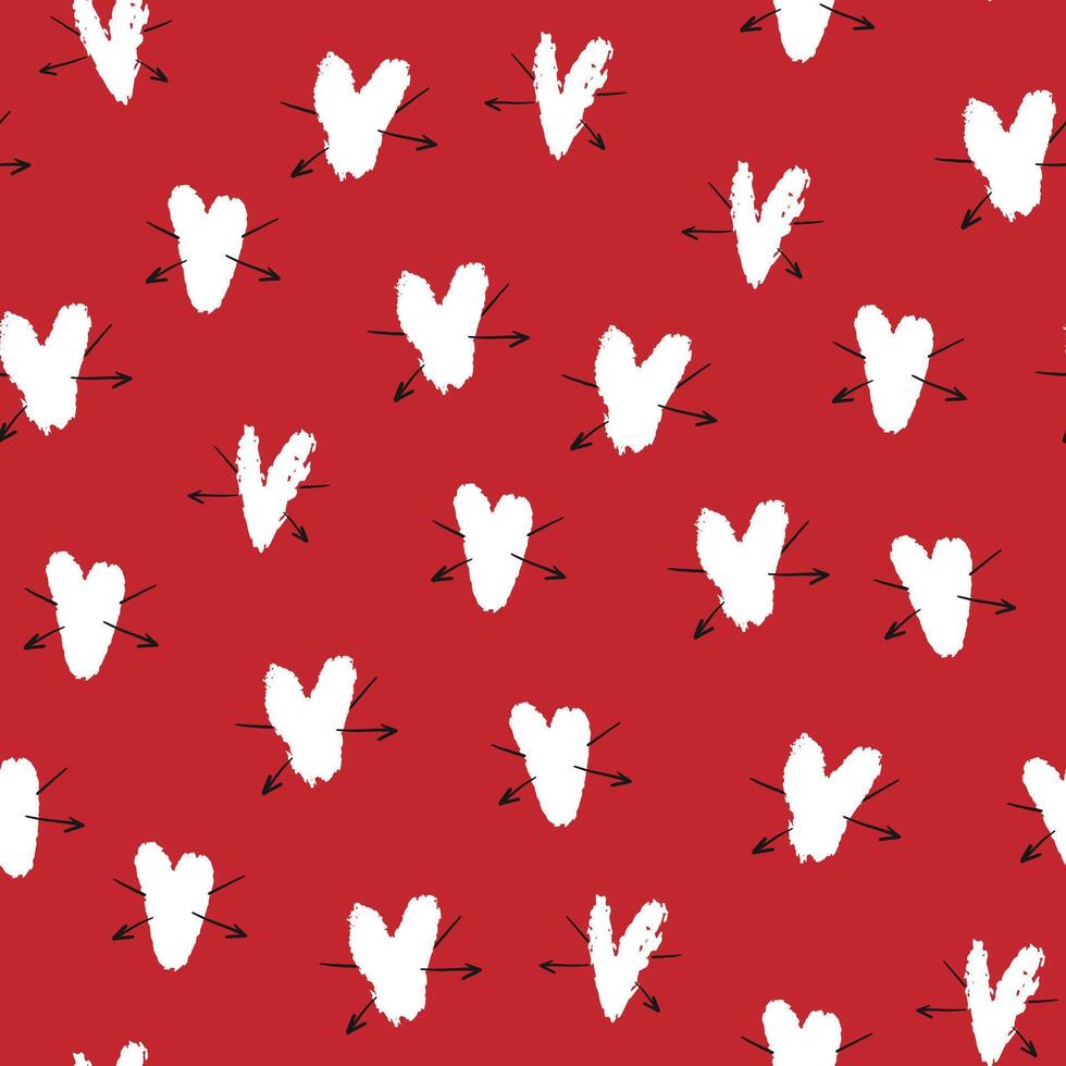 Valentine's day hearts vector seamless pattern.