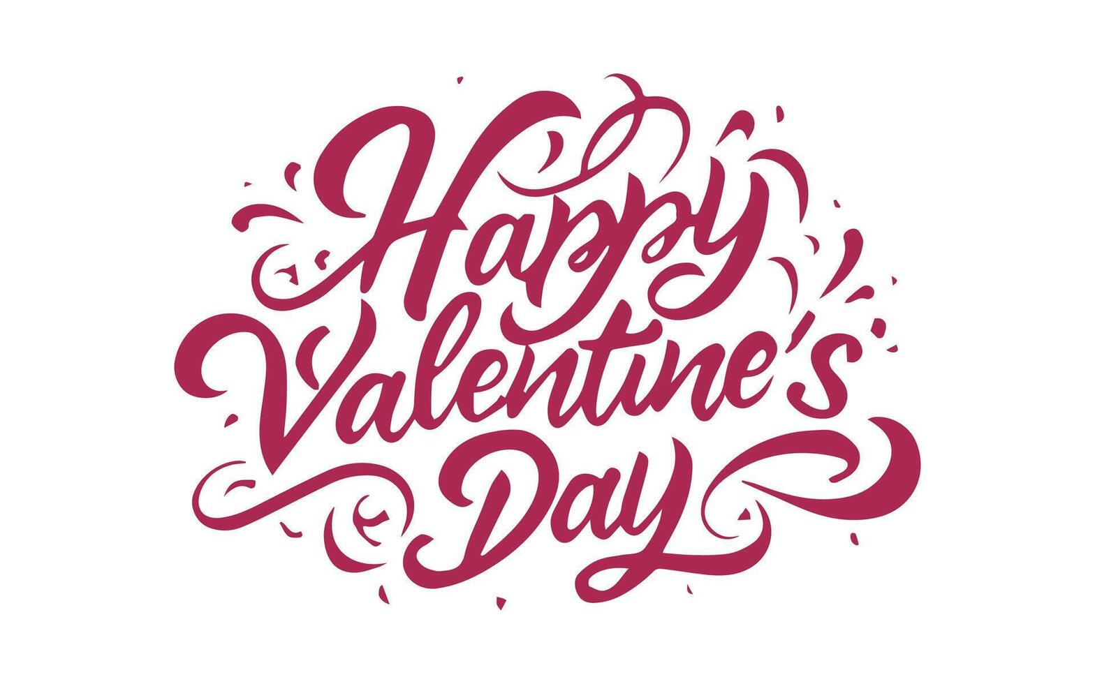 Happy Valentine's day text lettering typography Vector illustration