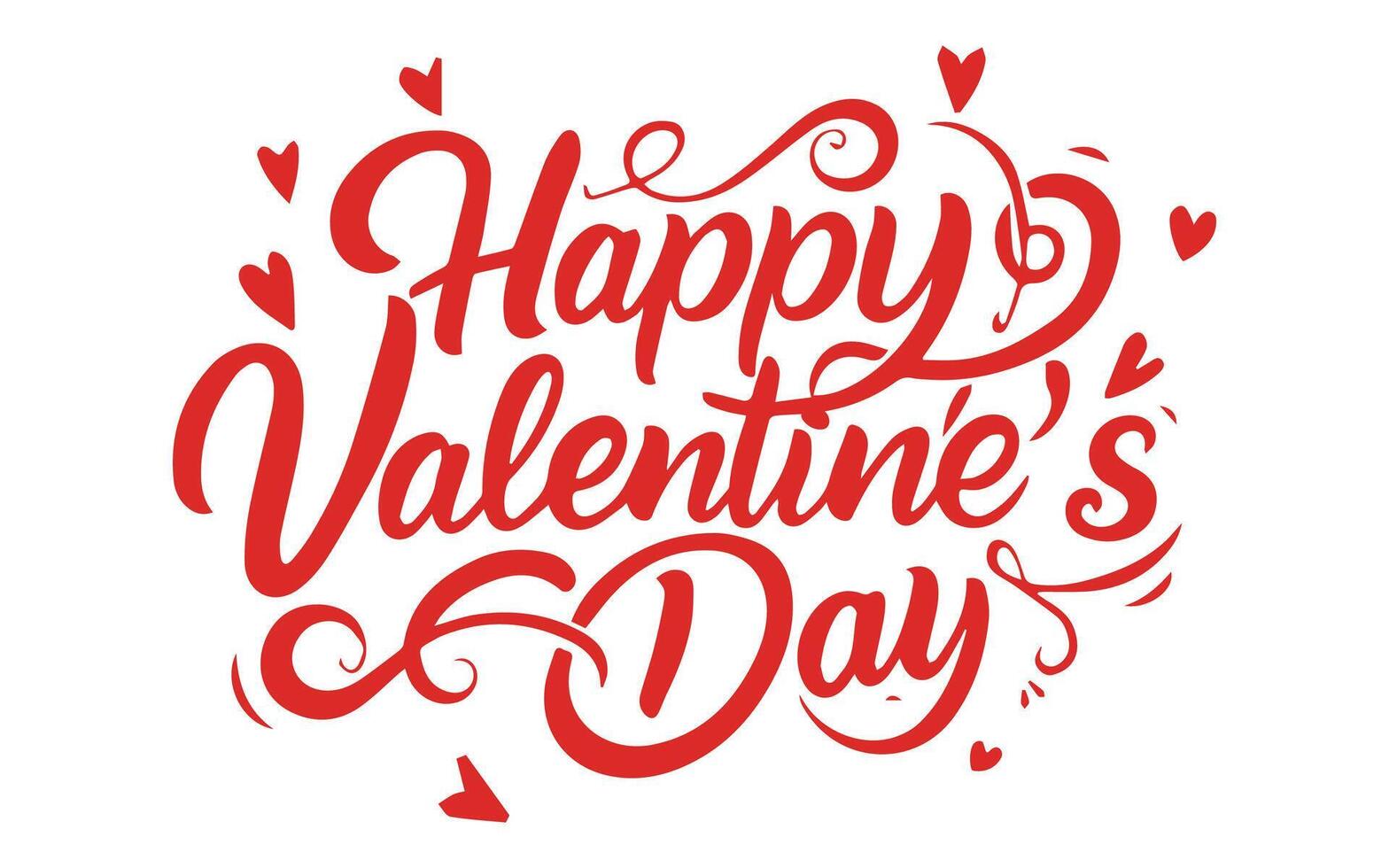 Happy Valentine's day text hand lettering. Vector illustration