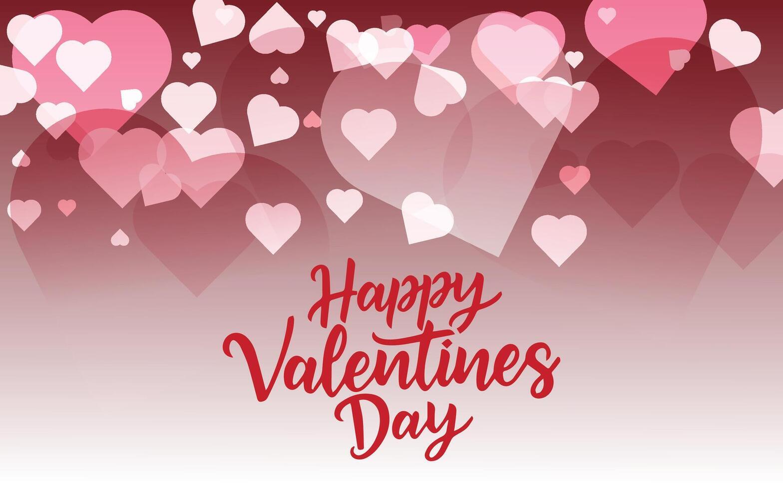 Happy Valentine's Day typography composition with hearts. Vector illustration for posters, promotional material.