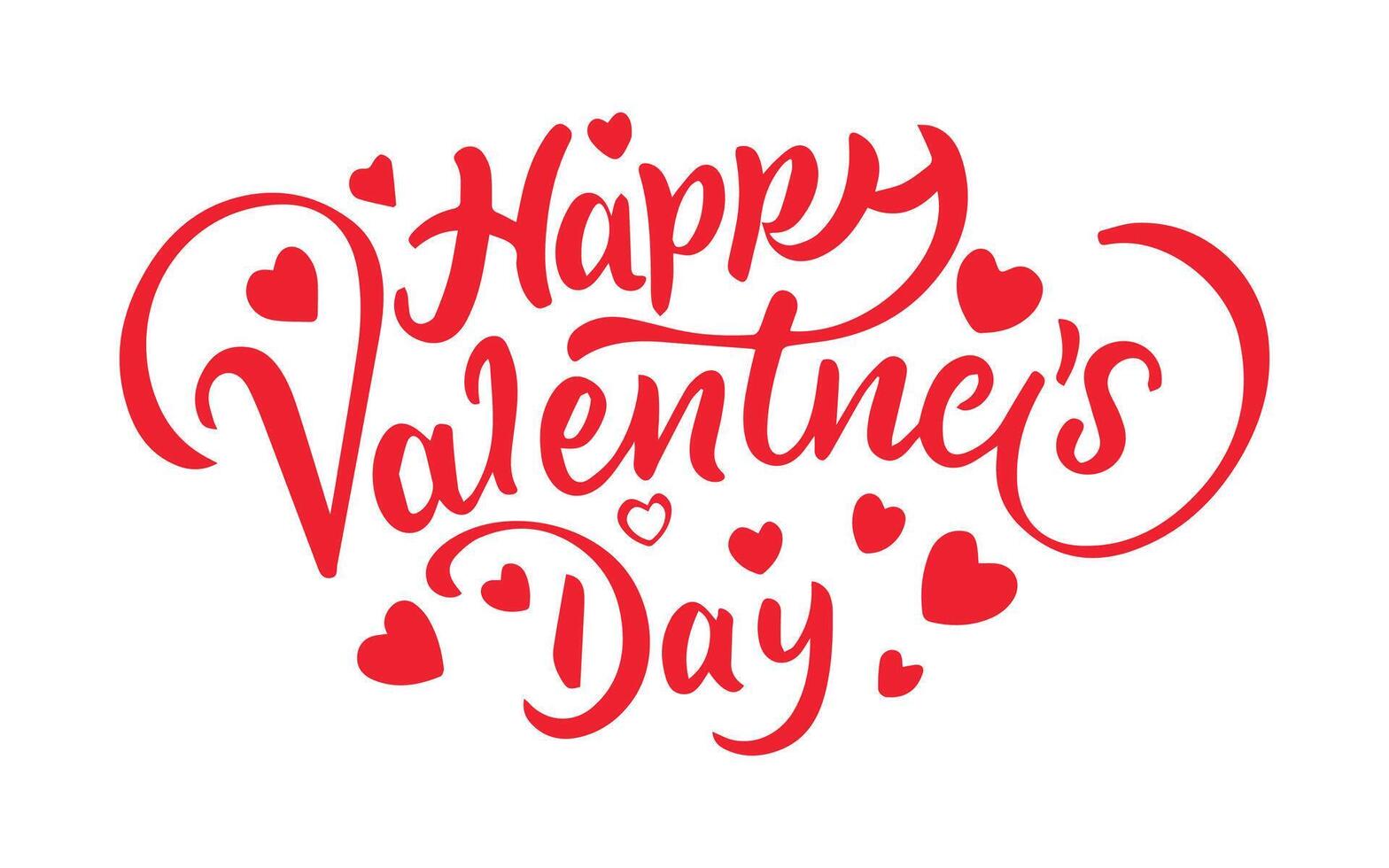 Happy Valentines Day typography poster with handwritten calligraphy text vector