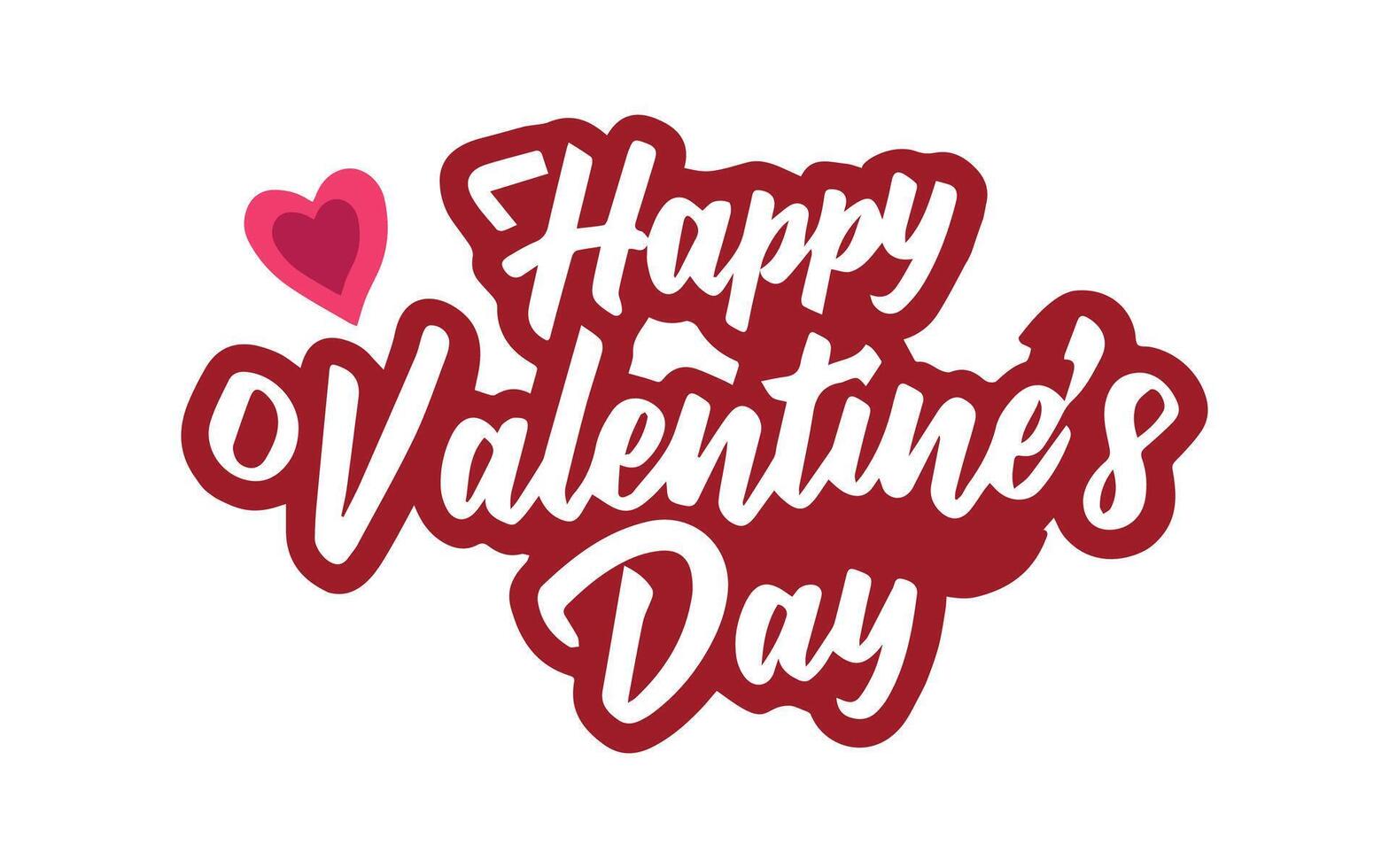 Happy Valentines Day lettering calligraphy text with Love shape vector