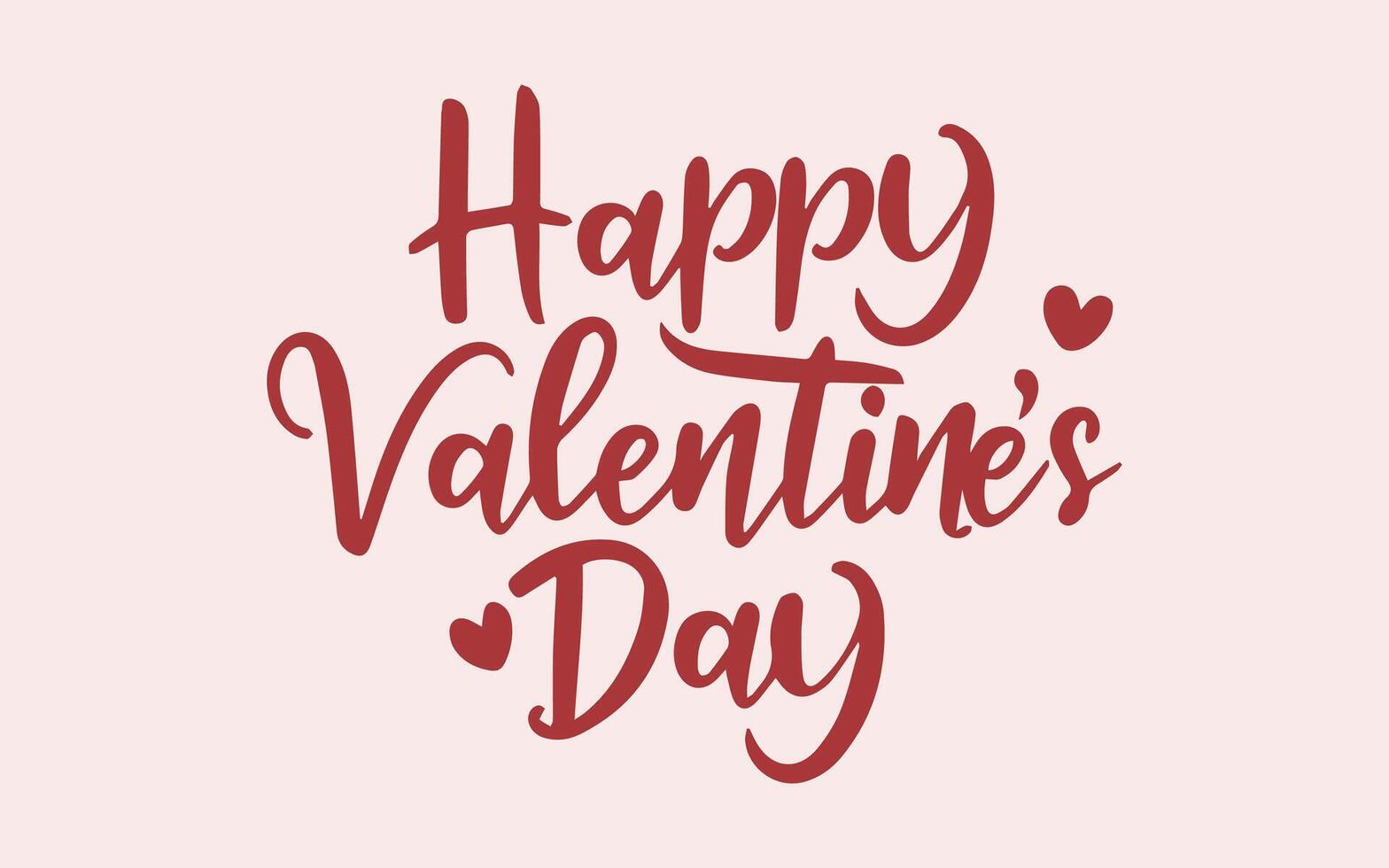 Happy Valentines Day lettering calligraphy with hearts shape. Valentine's Day holiday lettering. Drawn text for card, banner, poster design vector