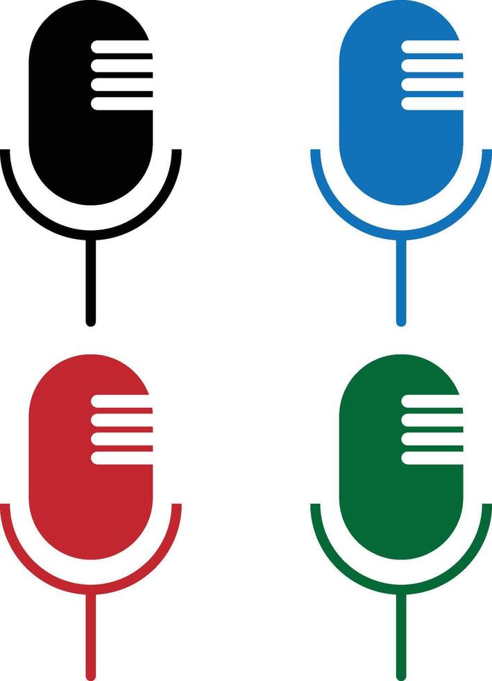 mic icons set vector