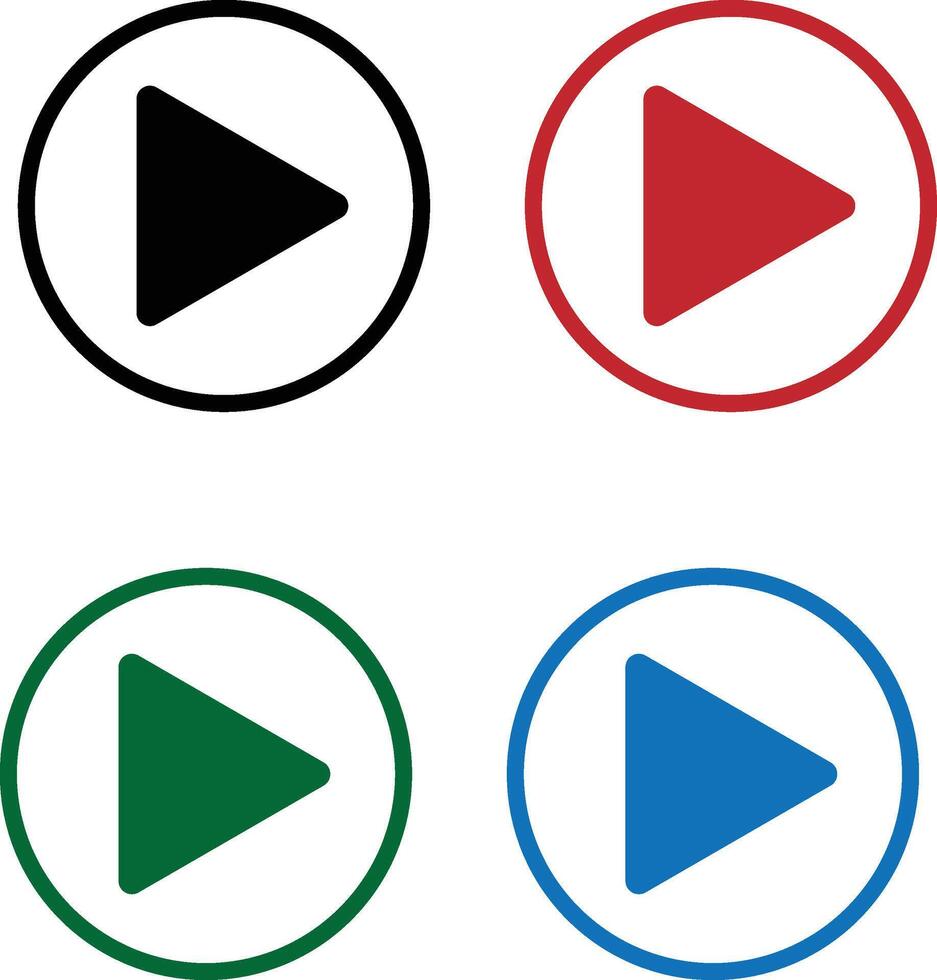 play buttons set vector