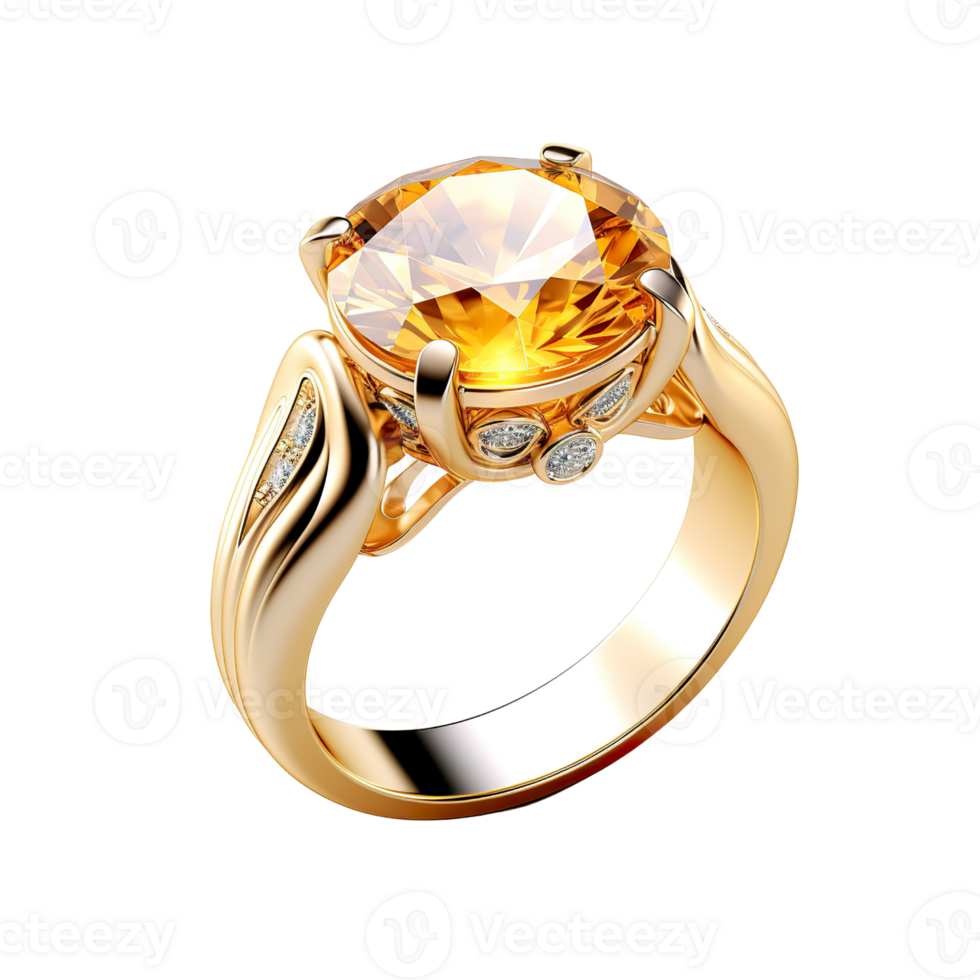 ai gegenereerd elegant gouden ring met edelsteen in doos - luxe clip art ontwerp png