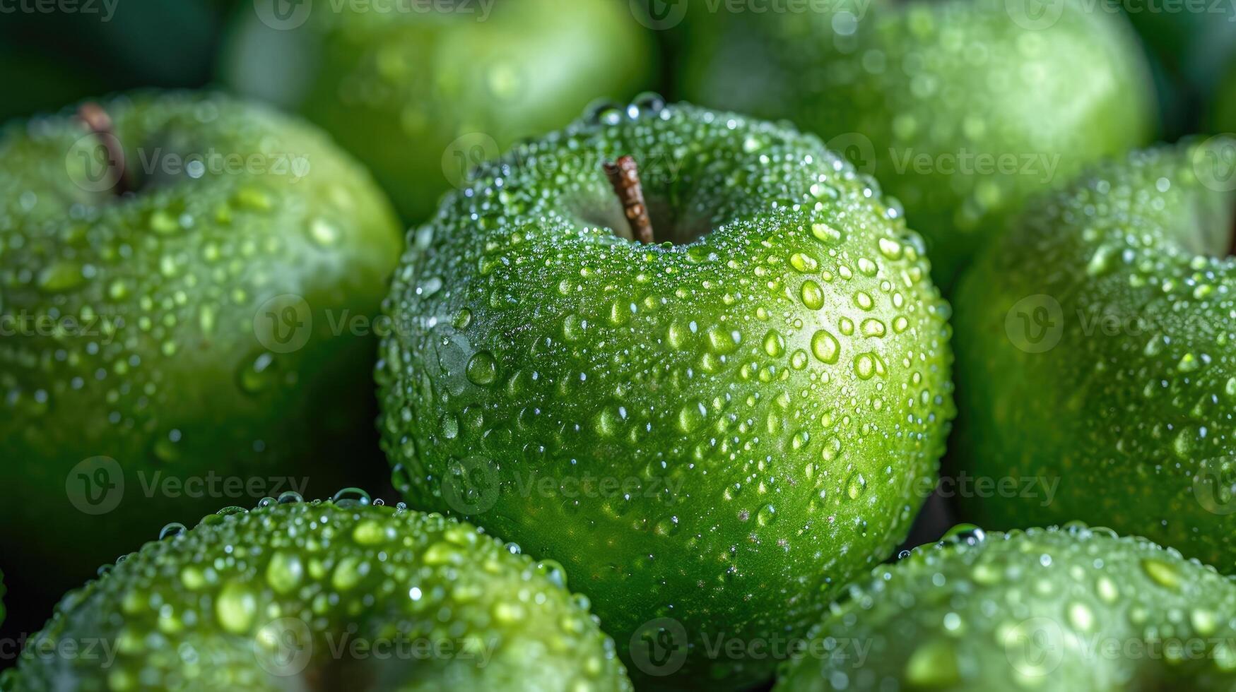 ai generado verde manzana Fruta antecedentes con un sensación de frescura. foto