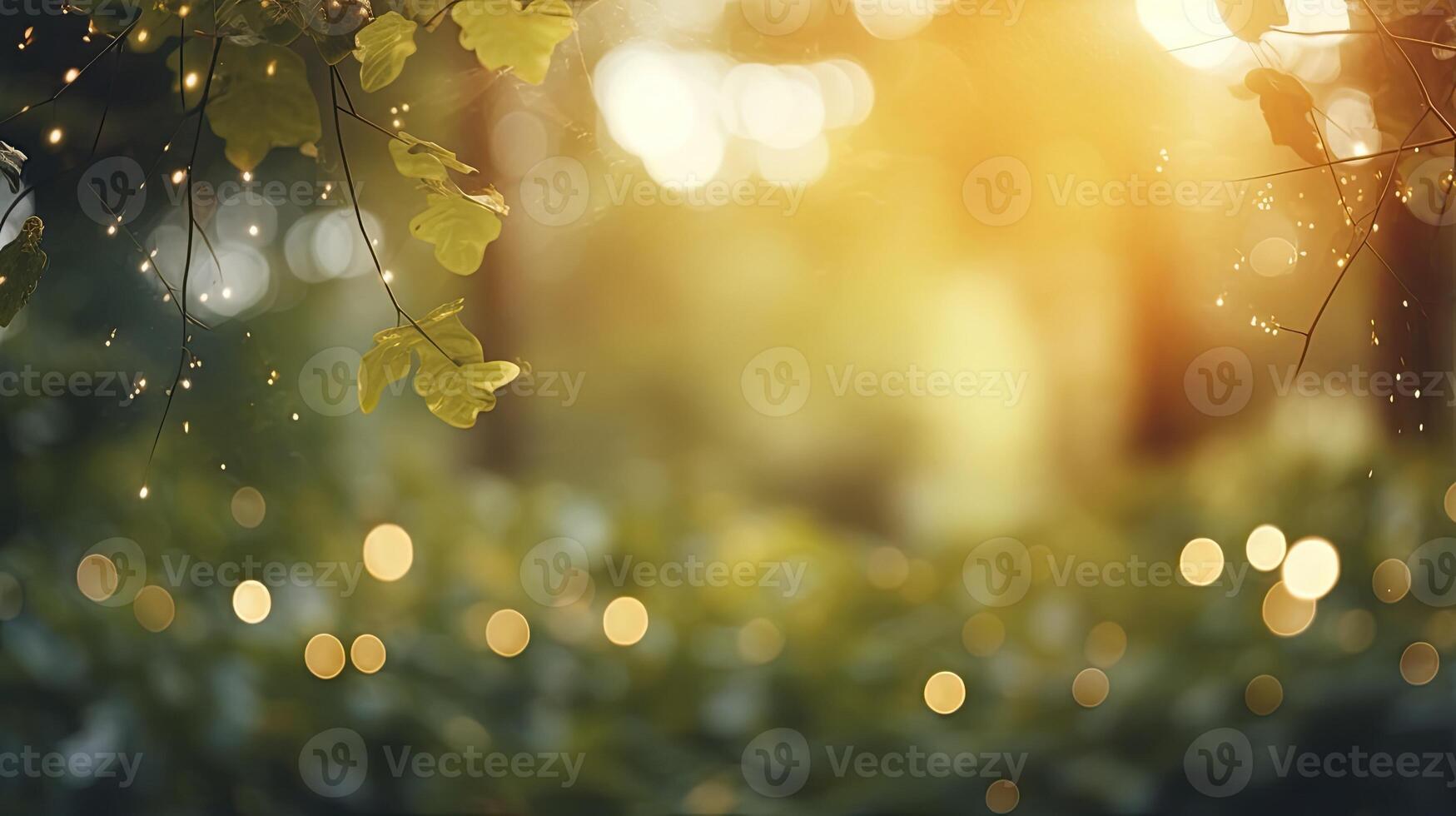 AI generated bokeh forest background, image angle from below, photo