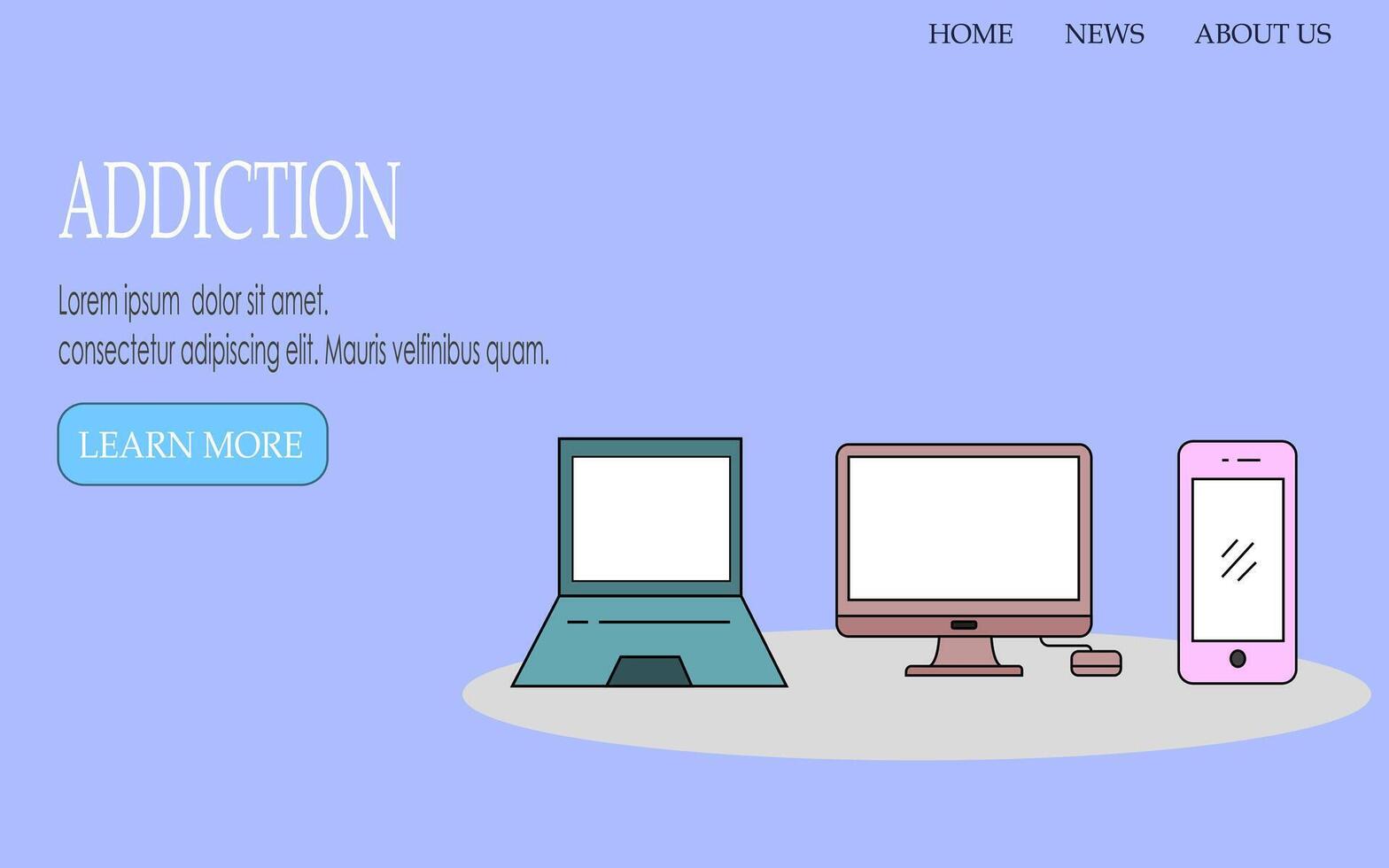 Realistic set of monitor, laptop, tablet, smartphone - Stock Vector illustration