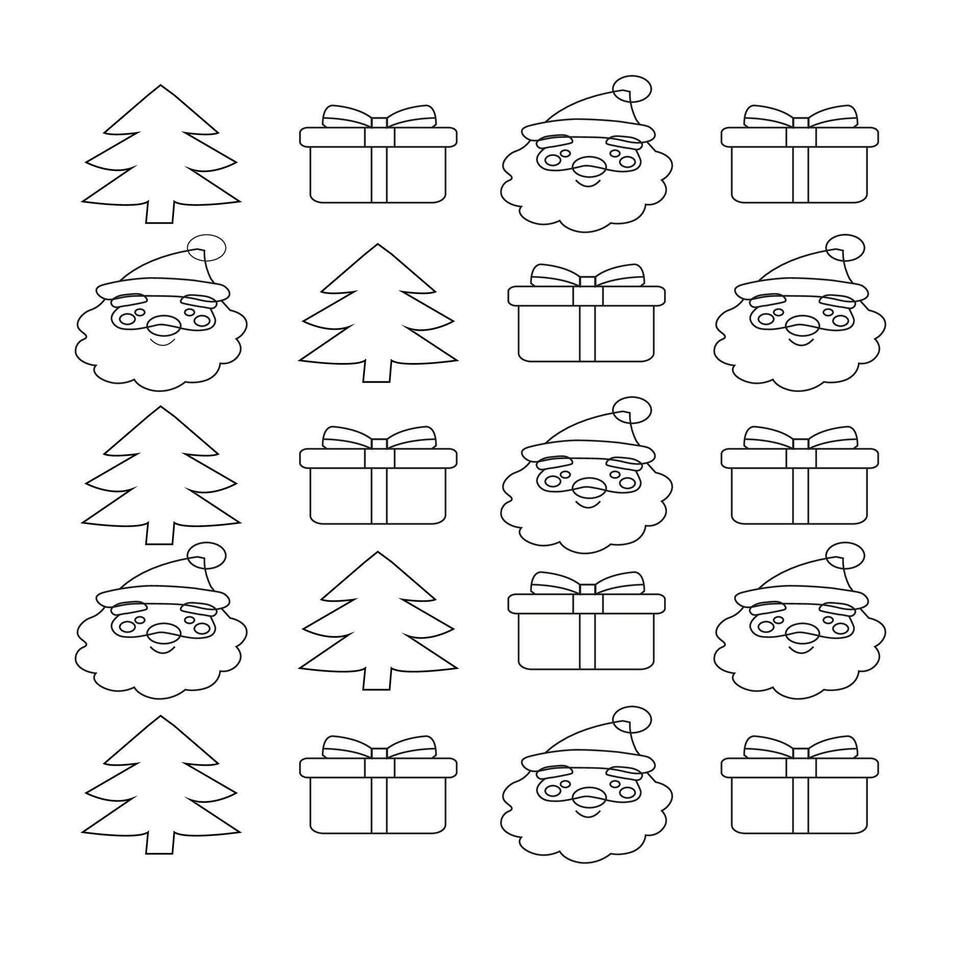 conjunto de iconos de Navidad. ilustraciones vectoriales. vector