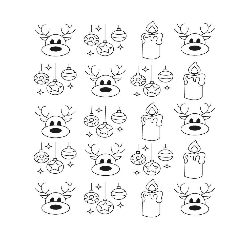 Christmas icons set. Vector illustrations.