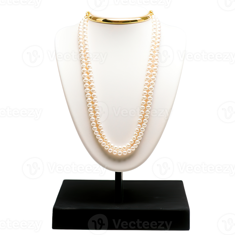 AI generated Pearl Perfection, White Pearl Necklace Showcased in Elegance png