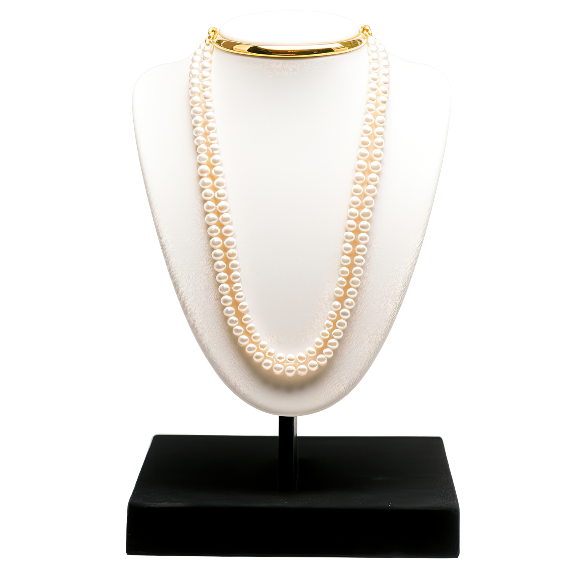 AI generated Pearl Perfection, White Pearl Necklace Showcased in