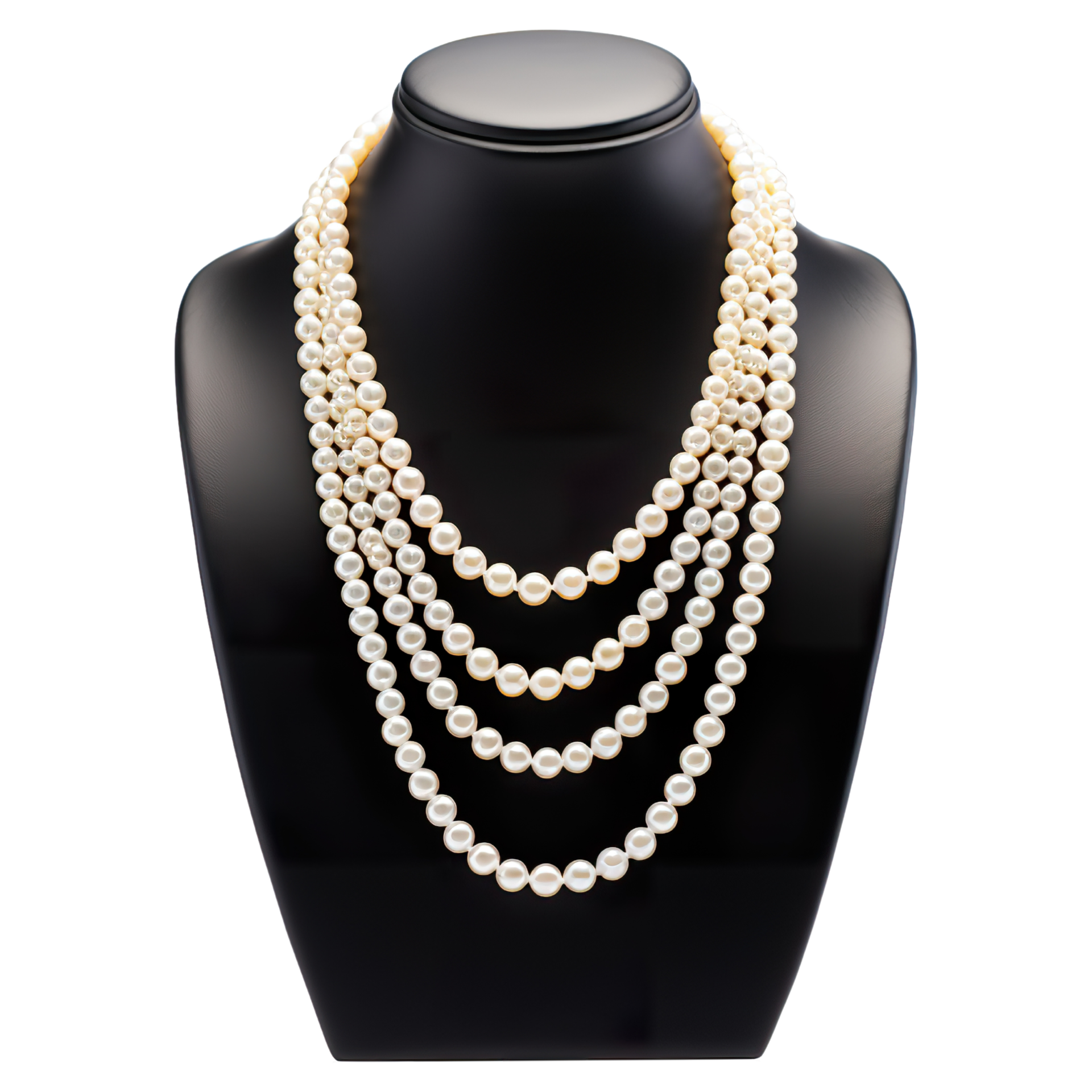 AI generated Timeless Elegance, White Pearl Necklace Displayed in