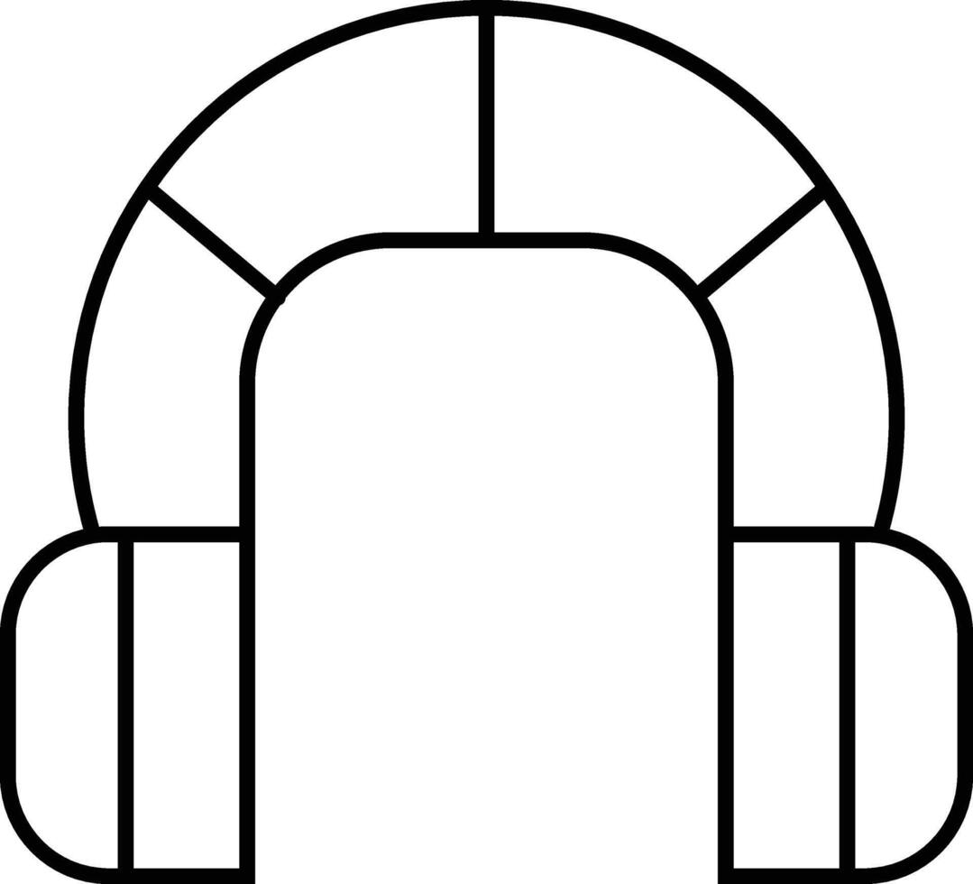 Rounded filled Editable stroke Headphone Icon vector