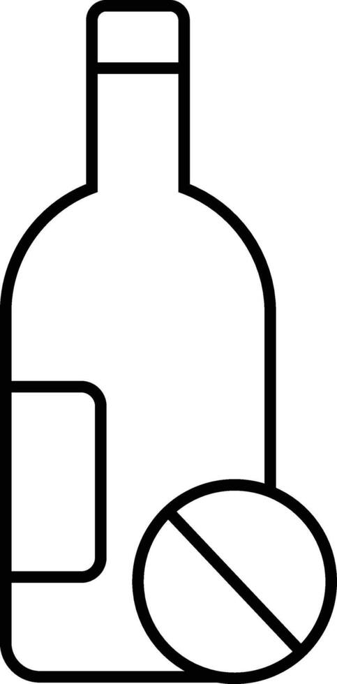 Rounded filled Editable stroke No Drink Icon vector