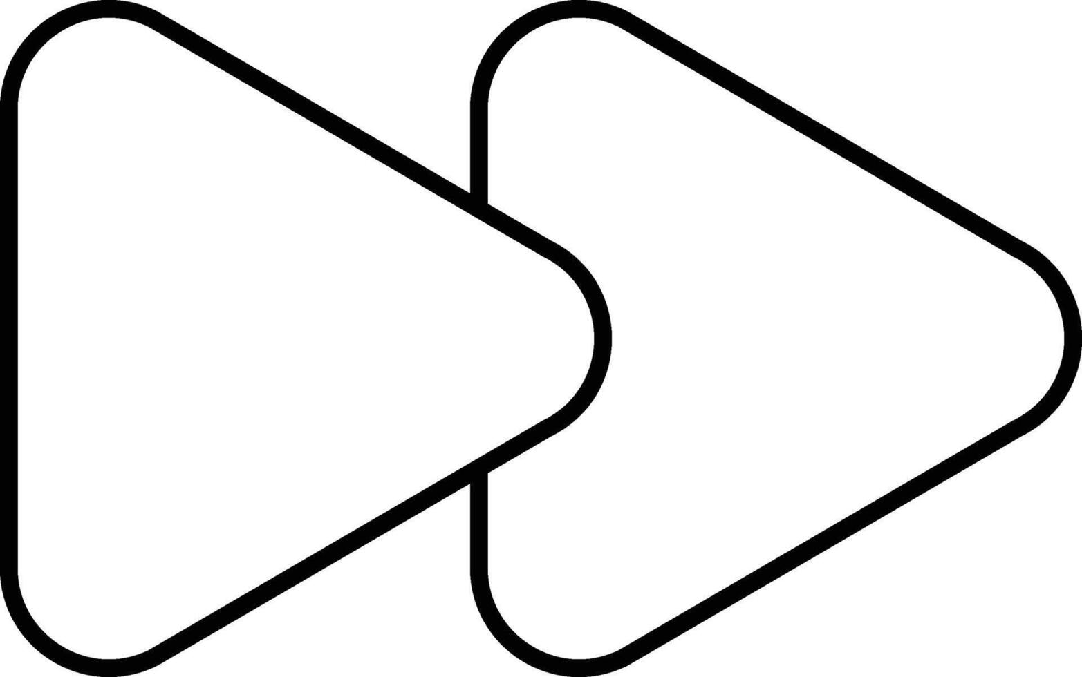 Rounded filled Editable stroke Skip Icon vector