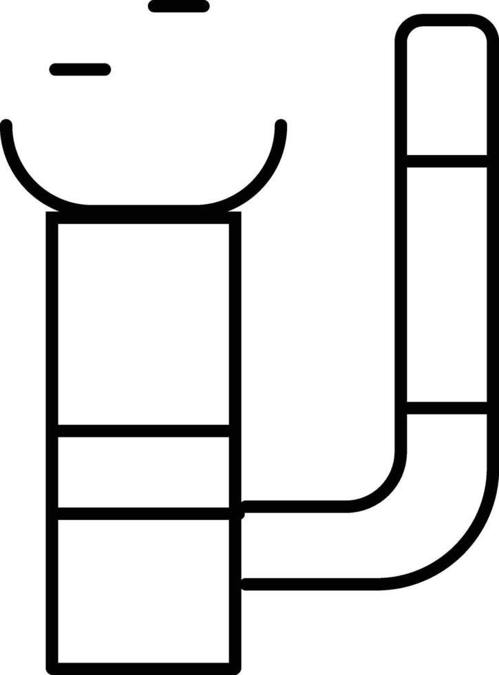 Rounded filled Editable stroke Tube Icon vector