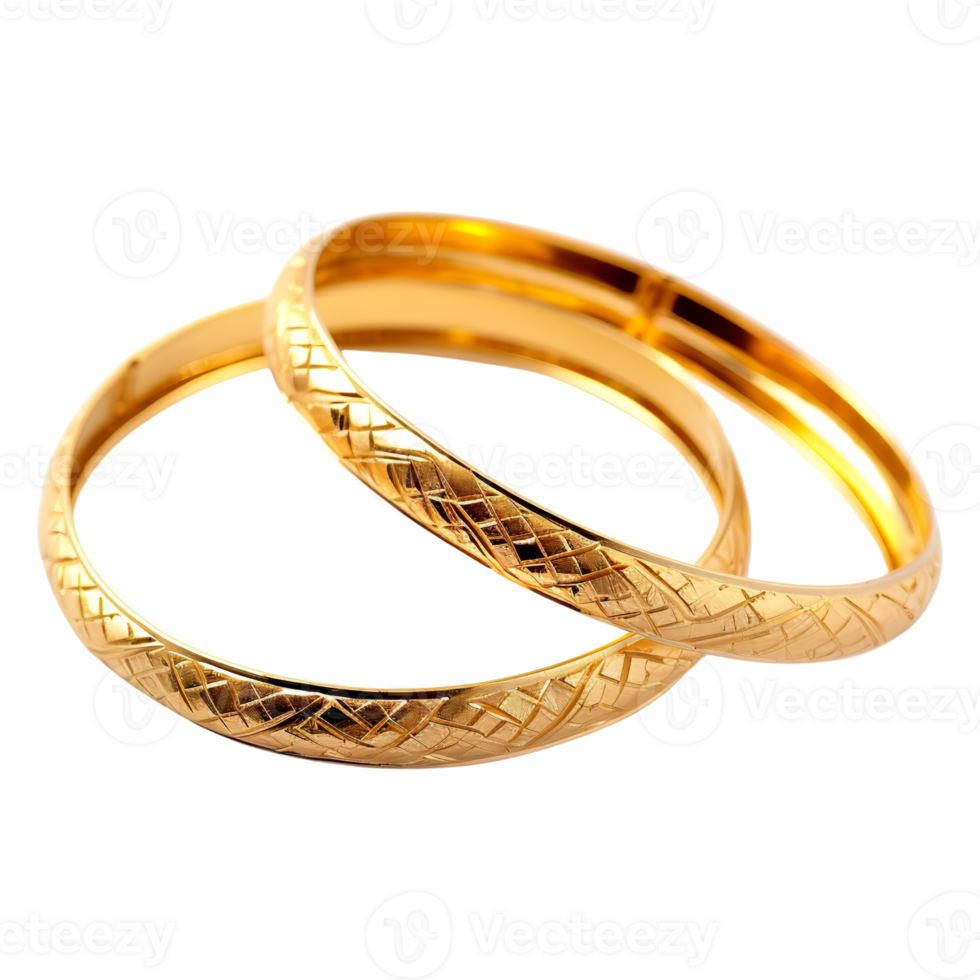 AI generated Precious Fashion, Fine Gold Bracelets for Stylish Wrists png